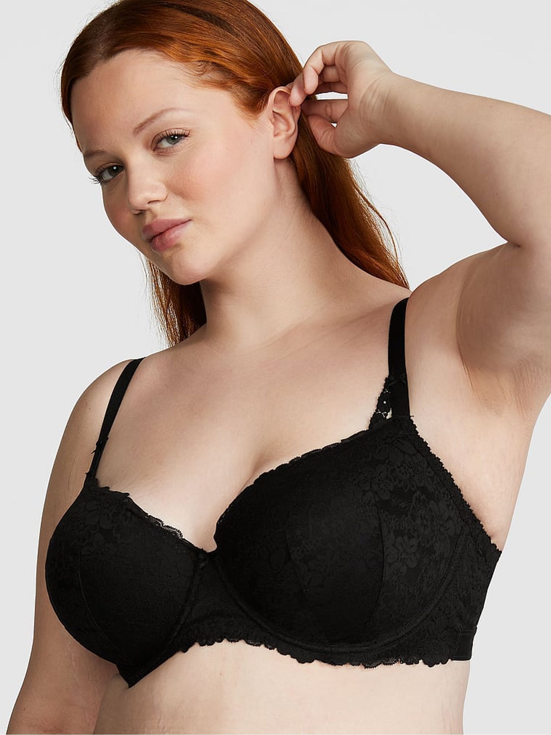 Pure Black Balcony Lace Bra - Image 1 of 4