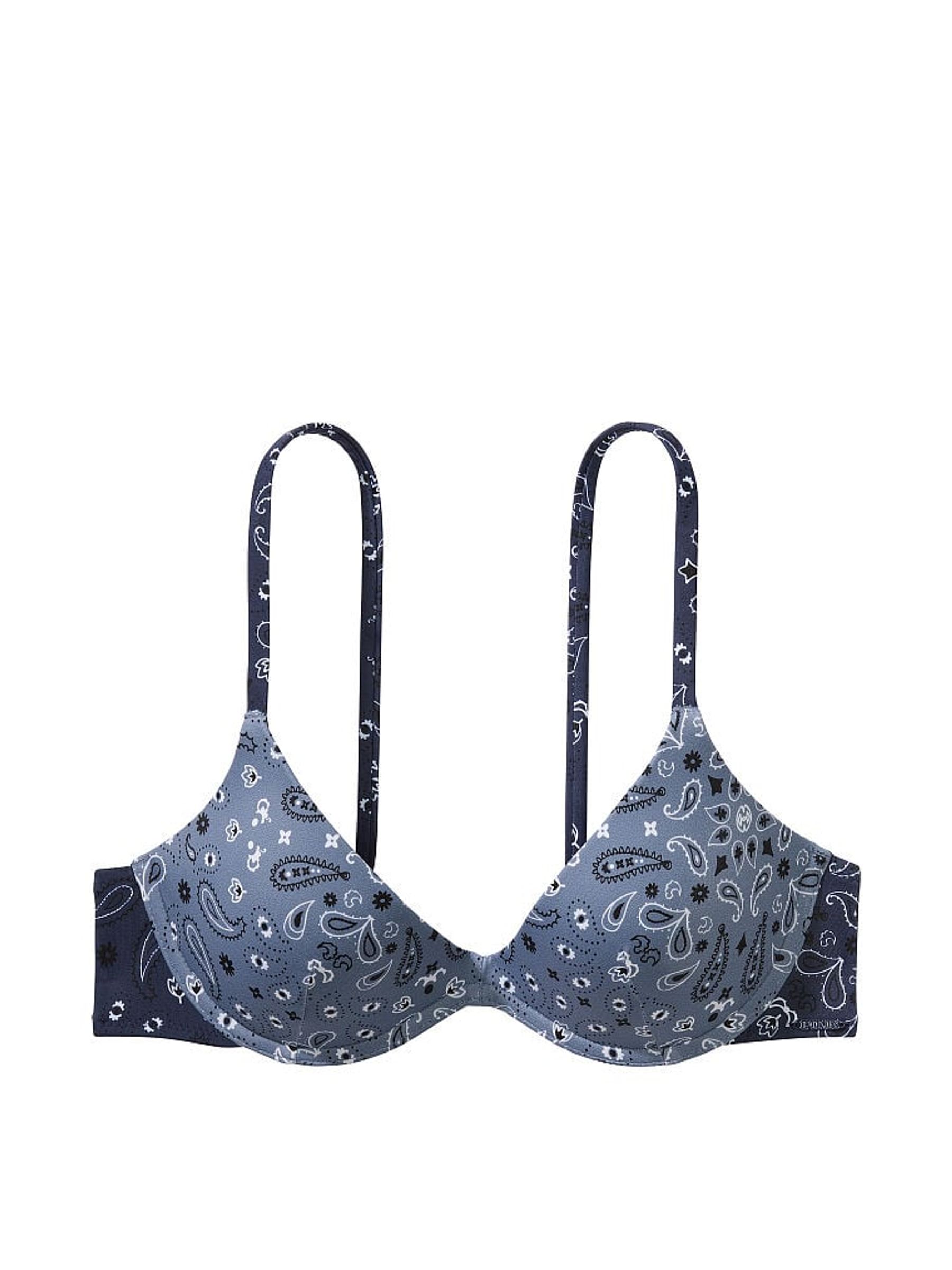 Midnight Navy Blue Bandana Push Up Bikini Top - Image 3 of 3