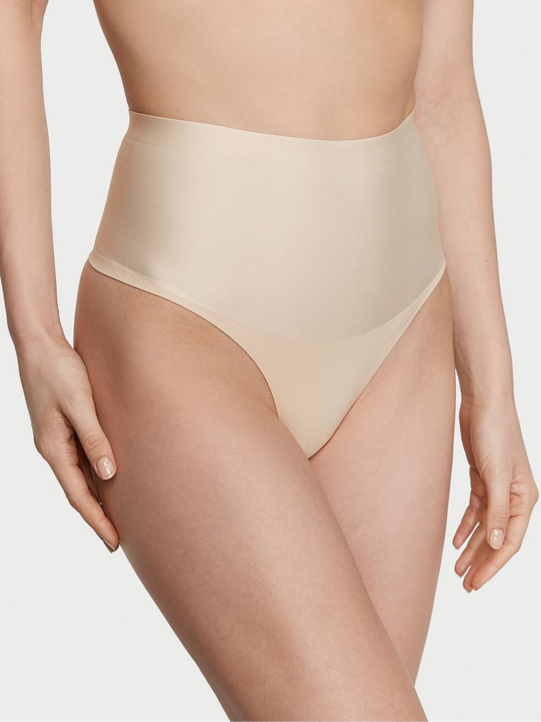Marzipan Nude Smooth Thong Smoothing Shimmer Shaping Knickers - Image 1 of 5