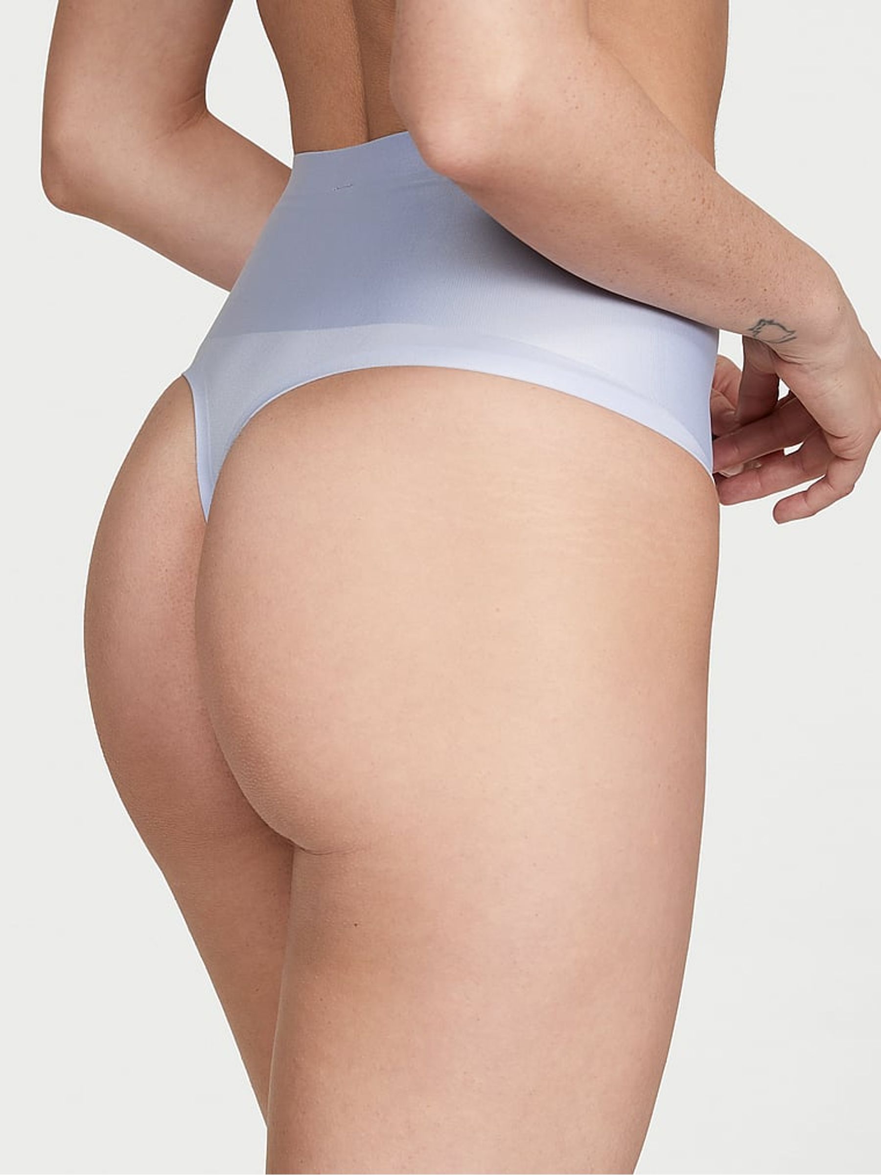 Blue Crescent Smooth Thong Shaping Knickers - Image 2 of 5