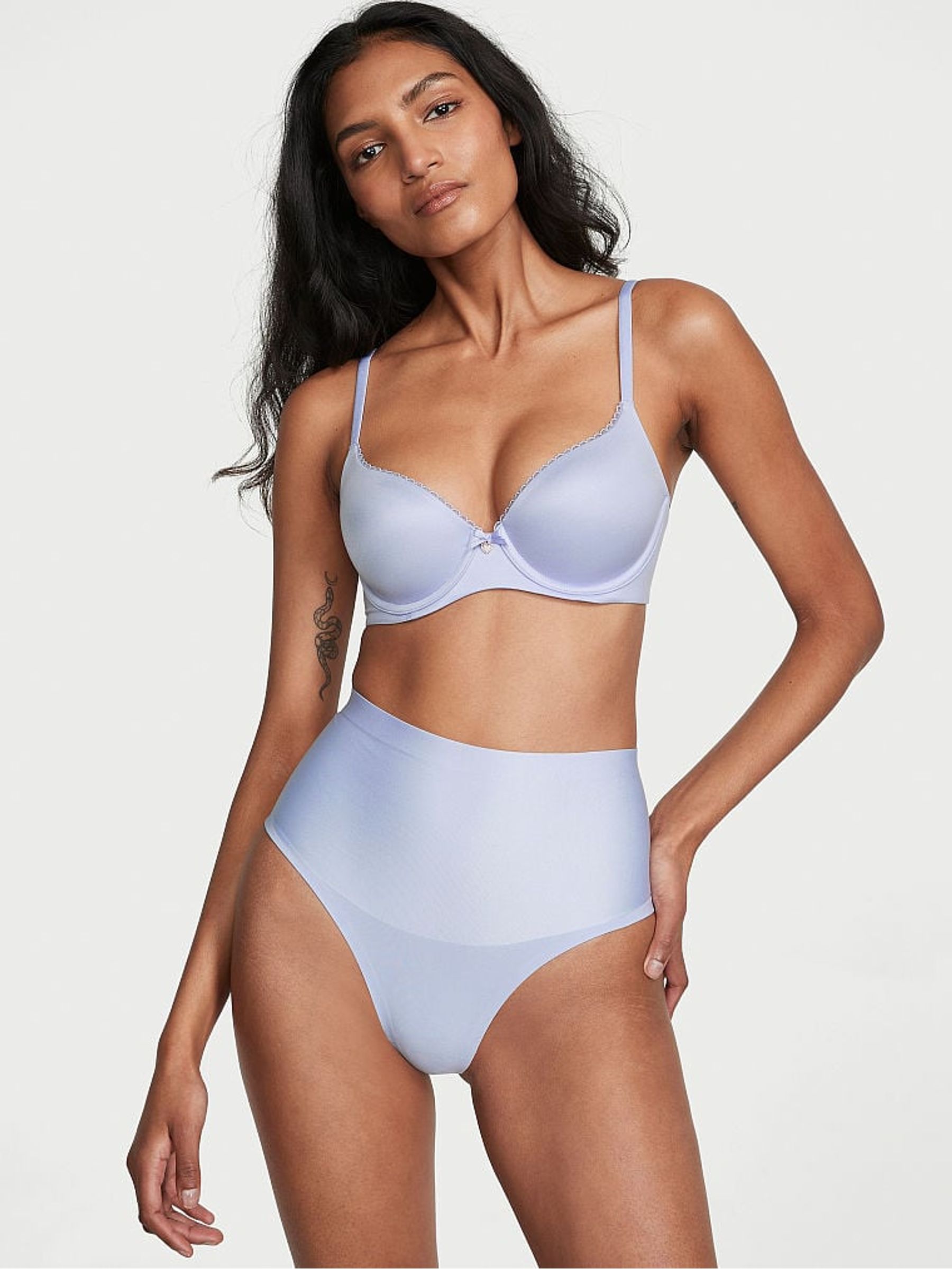 Blue Crescent Smooth Thong Shaping Knickers - Image 3 of 5