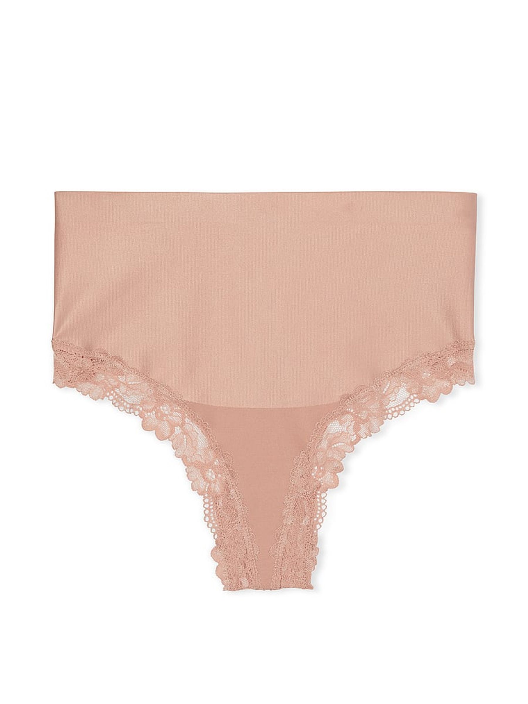Macaron Nude Lace Trim Thong Shaping Knickers - Image 3 of 4