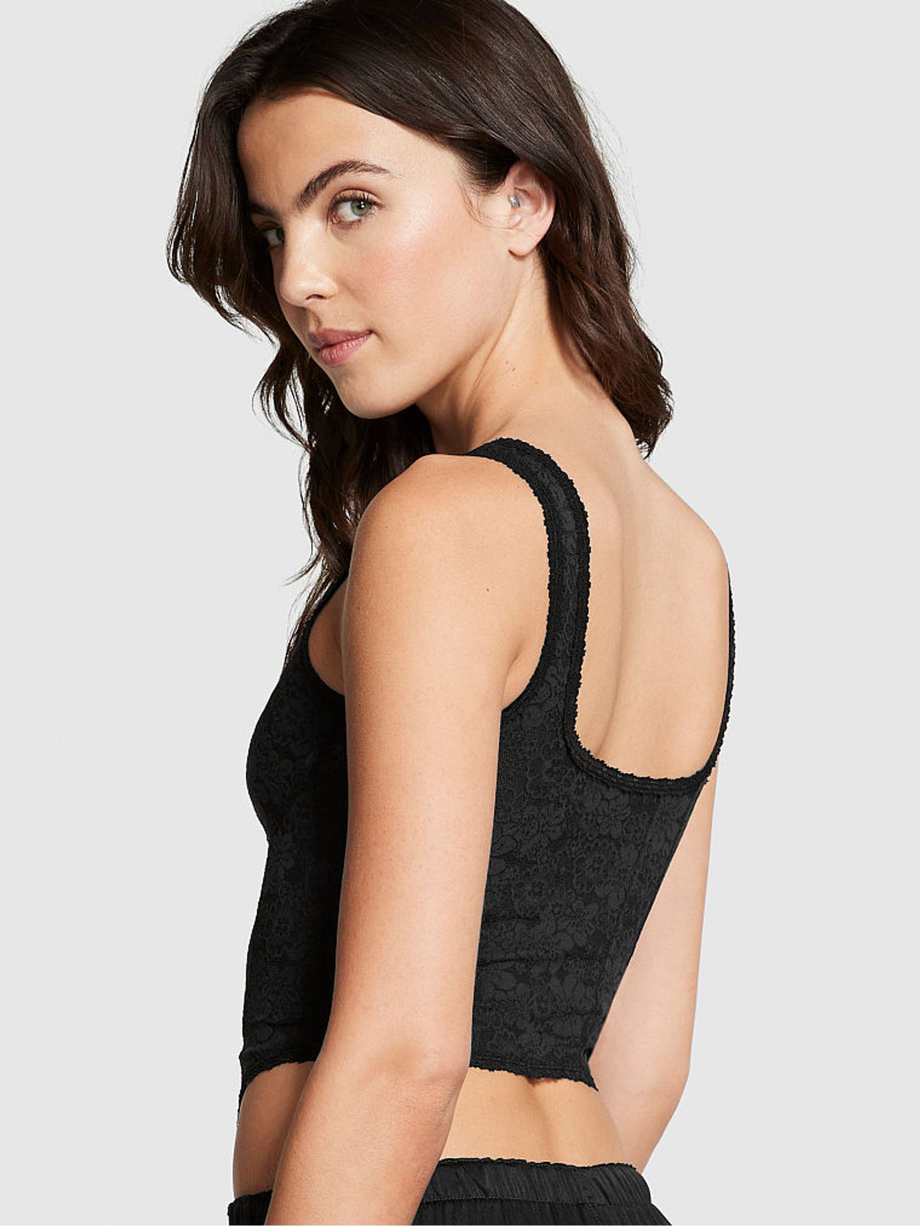 Pure Black Lace Corset Bra - Image 2 of 4