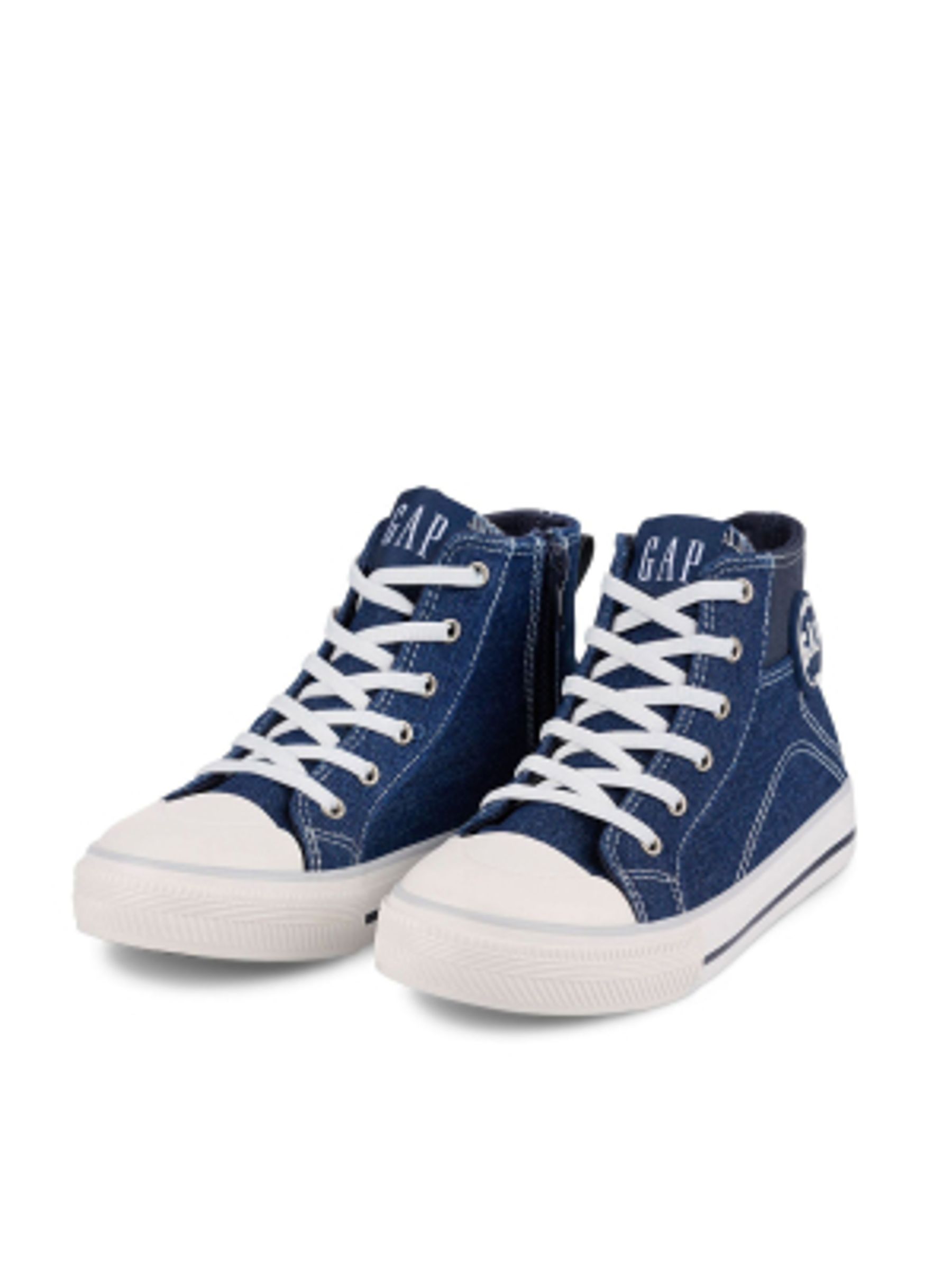 Navy Blue Houston Denim High Top Trainers Kids Gap