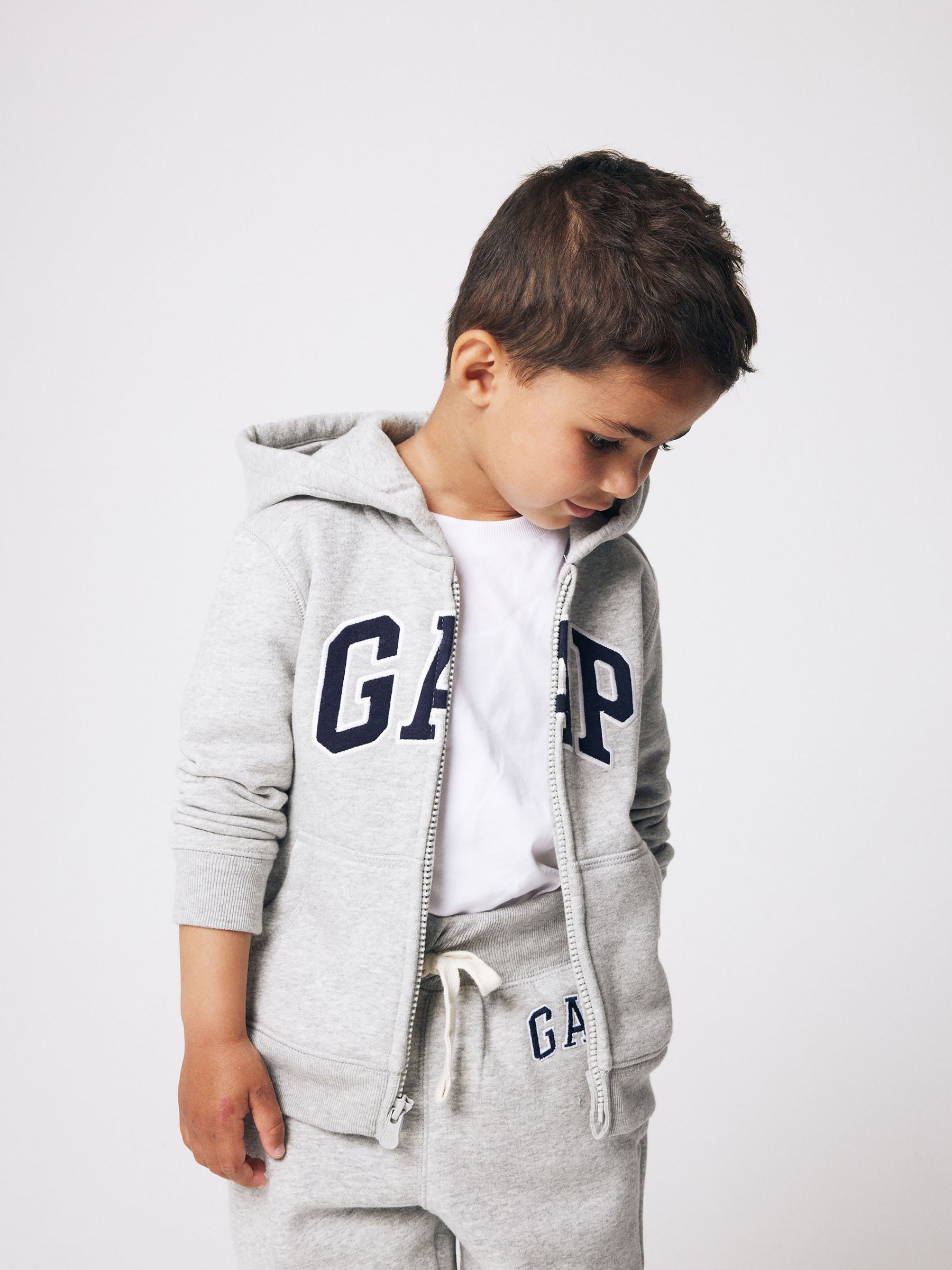 Grey Logo Zip Up Hoodie (Newborn-5yrs) - Image 5 of 6