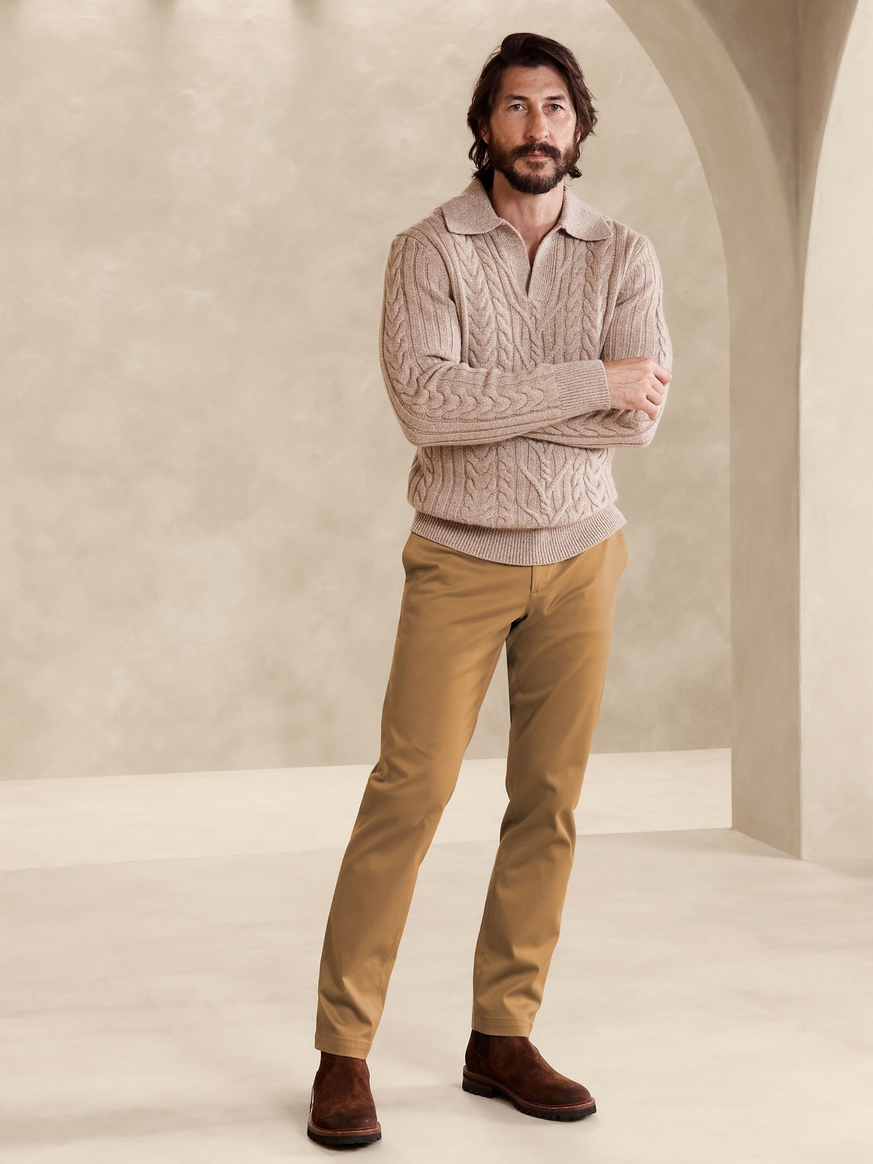 Banana Republic Brown Slim Rapid Movement Chinos - Image 1 of 4