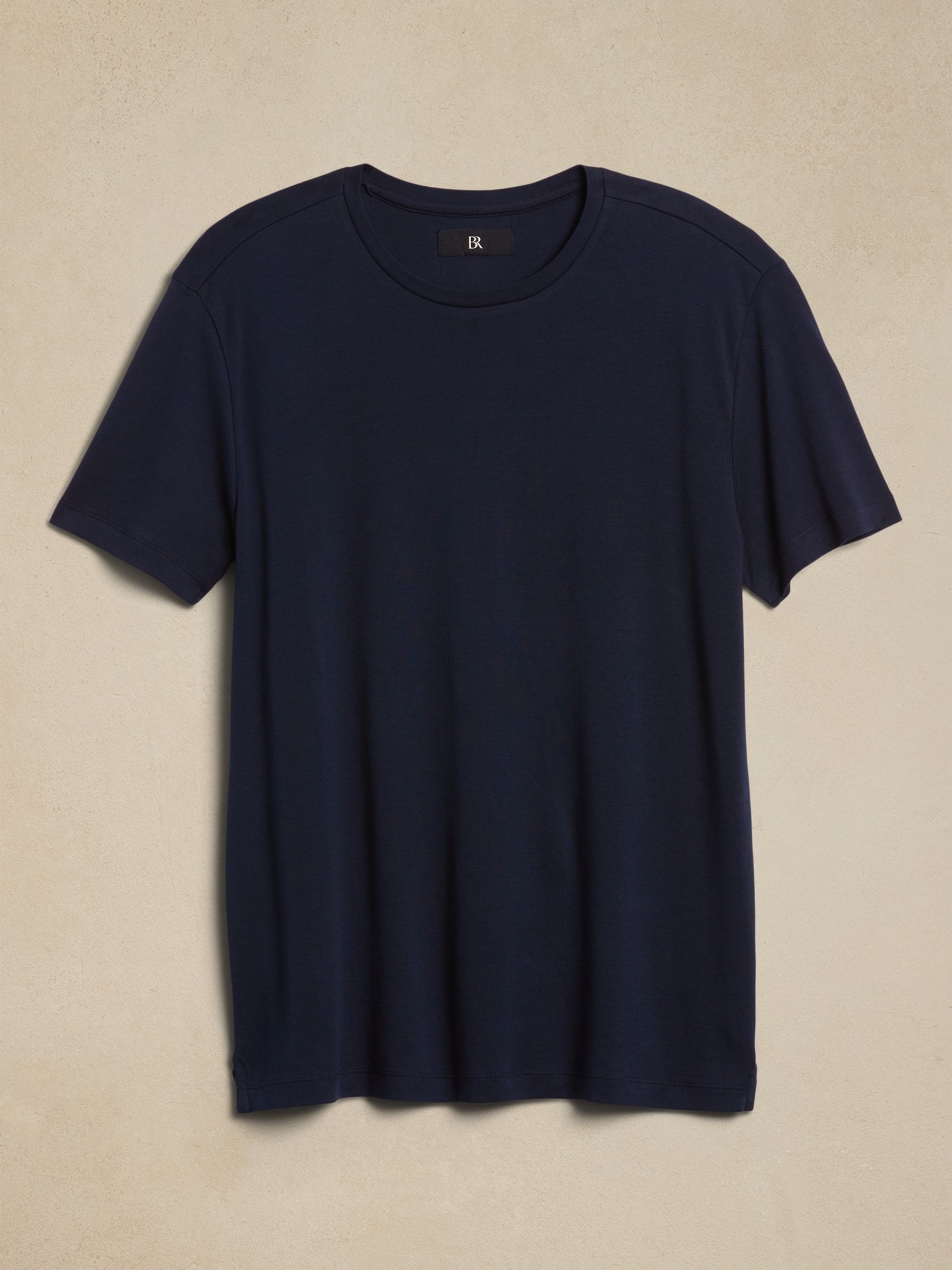 Banana Republic Blue Cotton Short Sleeve T-Shirt - Image 4 of 4 Banana Republic Blue Cotton Short Sleeve T-Shirt - Image 4 of 4