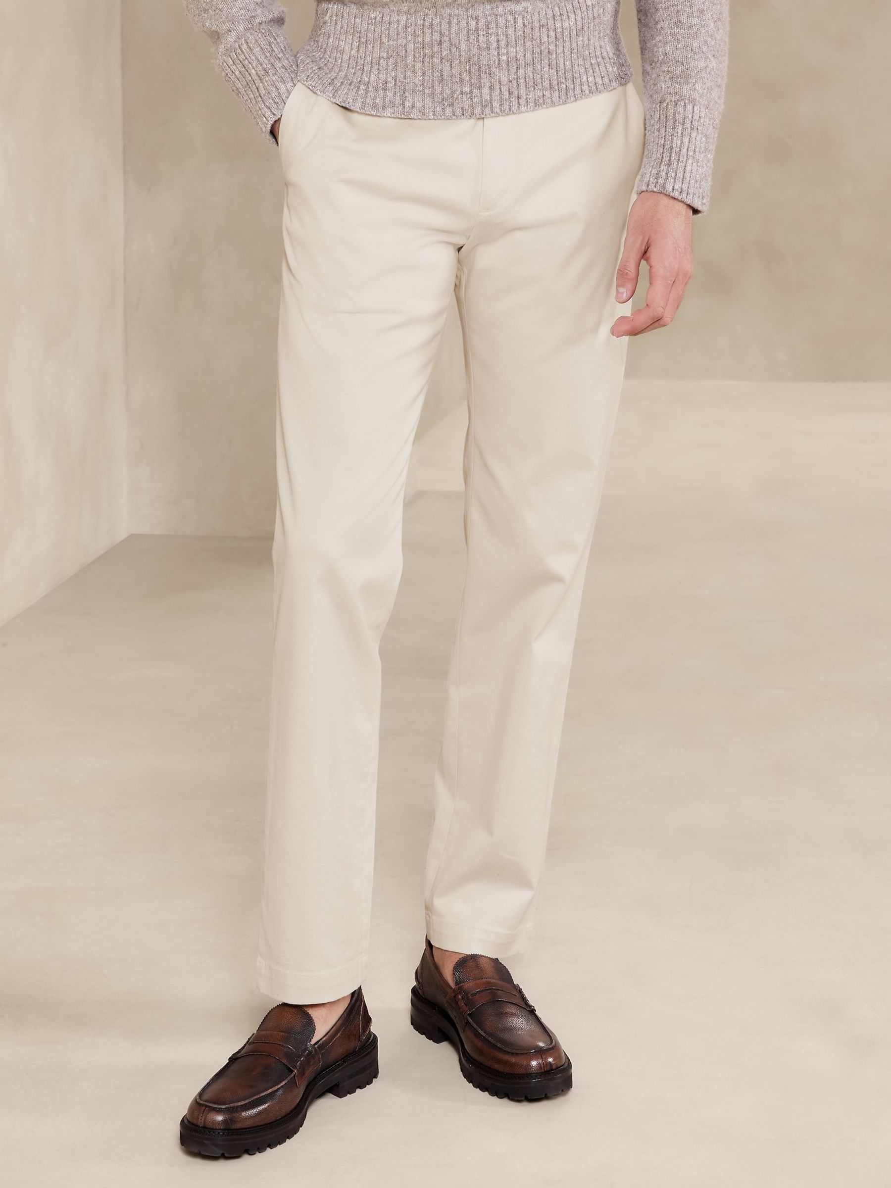 Banana Republic Beige Slim Rapid Movement Chinos - Image 1 of 1