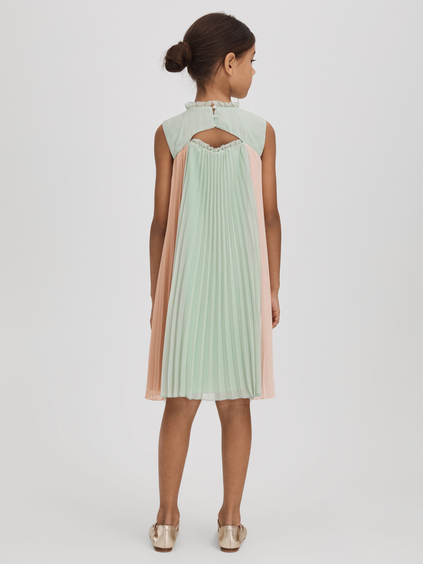 9-13 yrs Pleated Ruffle Dress in Pink - Image 5 of 6