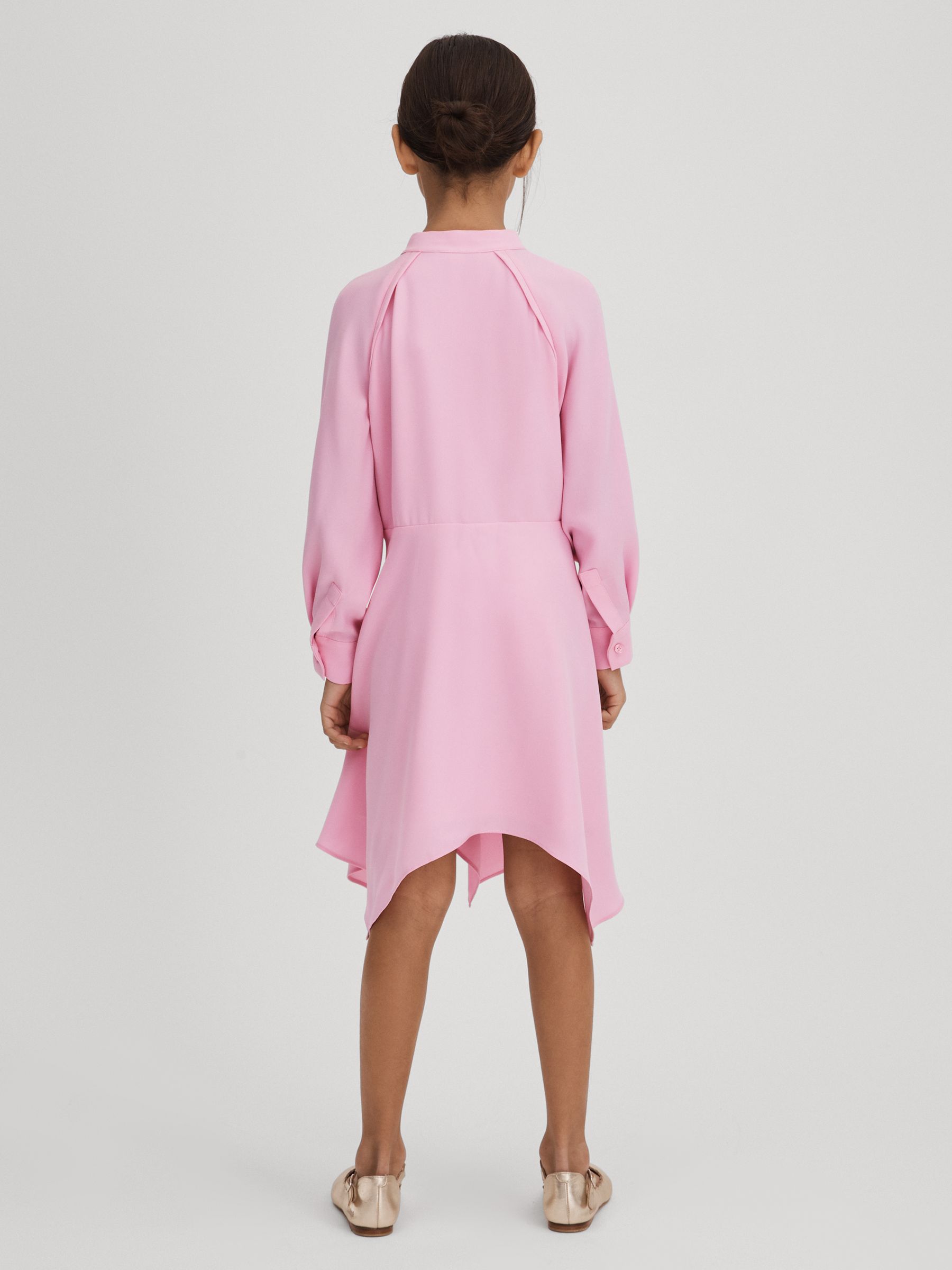 4-9 yrs Zip Front Asymmetric Dress in Pink - Image 4 of 6
