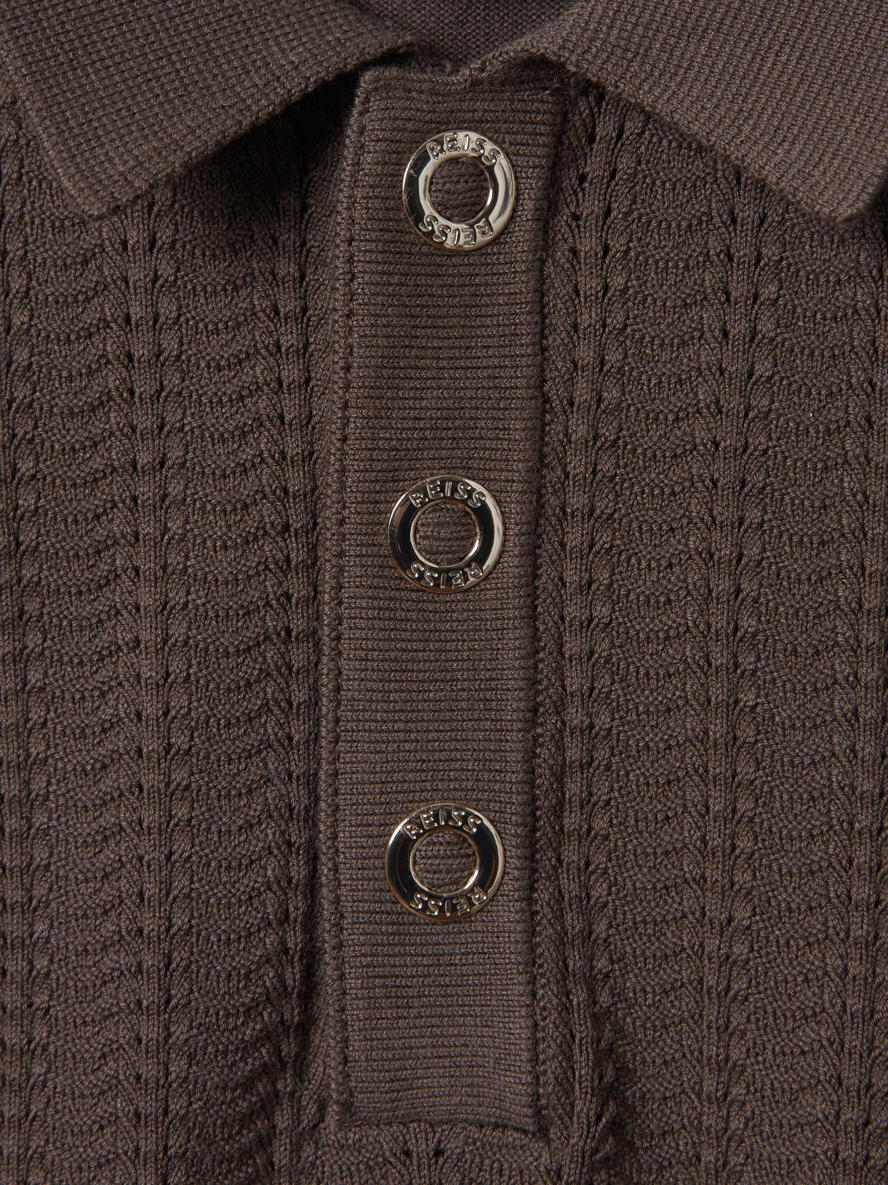 13-14 yrs Textured Modal Blend Polo Shirt in Pecan Brown - Image 7 of 7