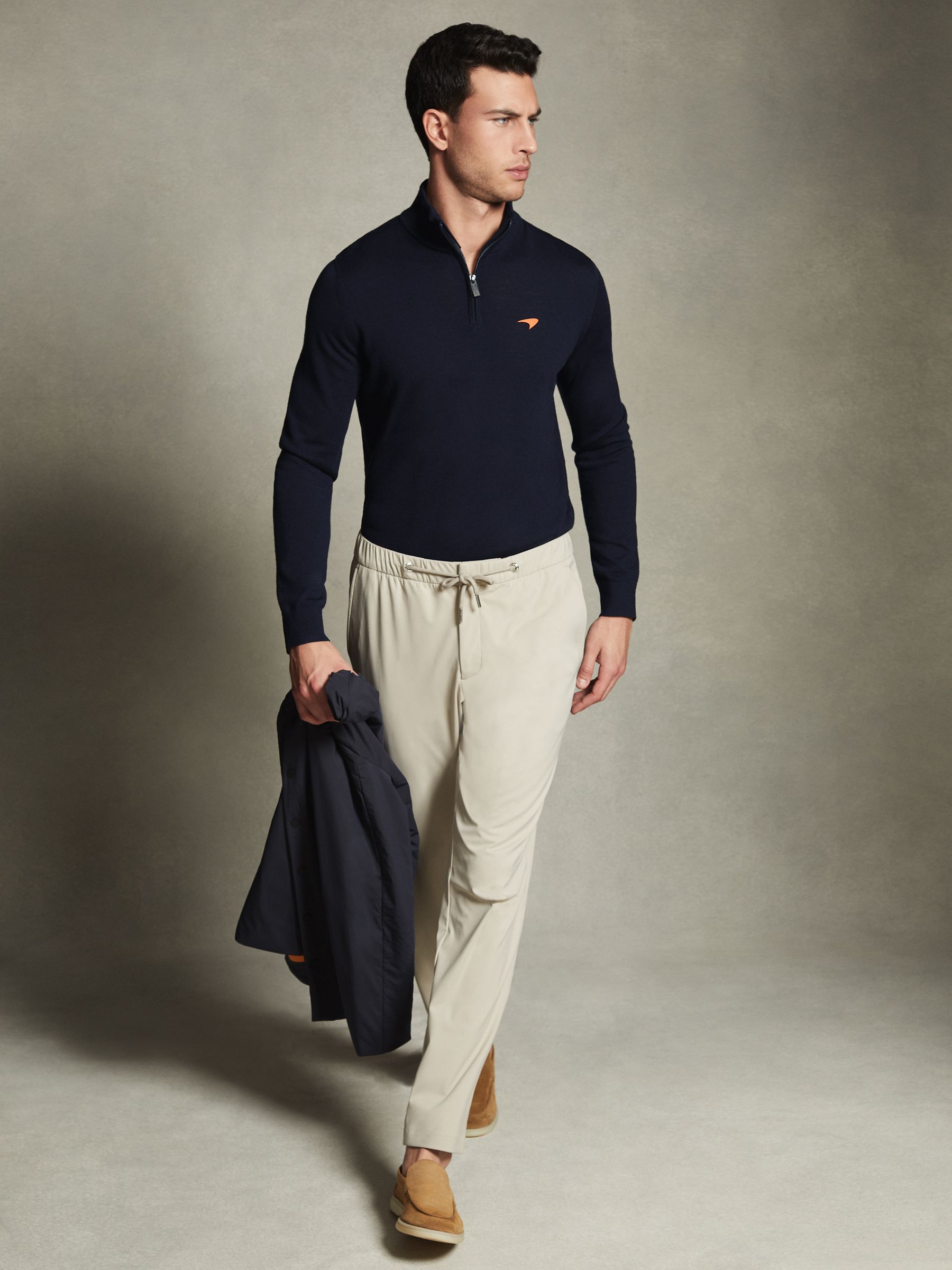 McLaren F1 Merino Half-Zip Funnel Neck Jumper in Navy - Image 4 of 7