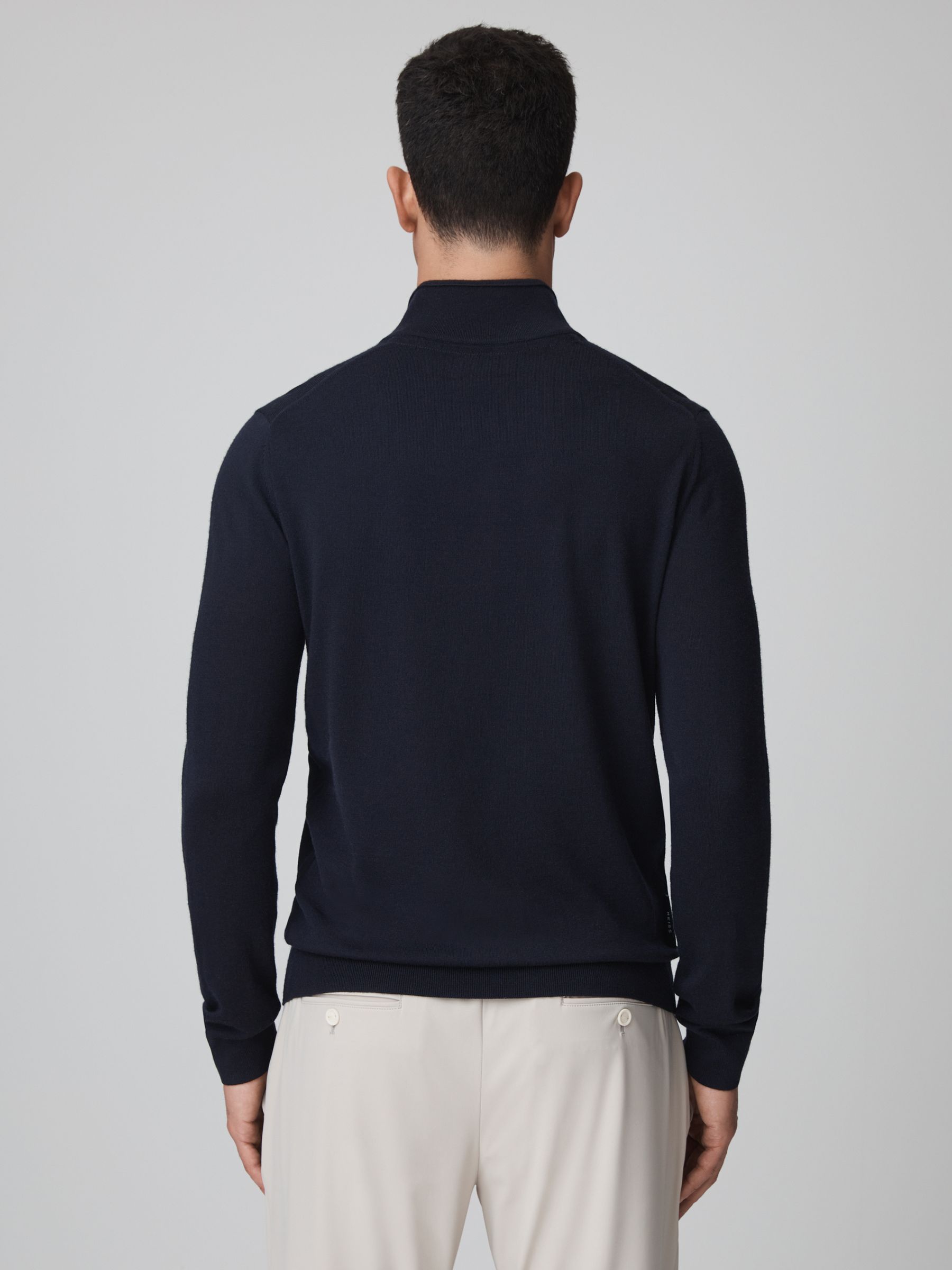 McLaren F1 Merino Half-Zip Funnel Neck Jumper in Navy - Image 5 of 7