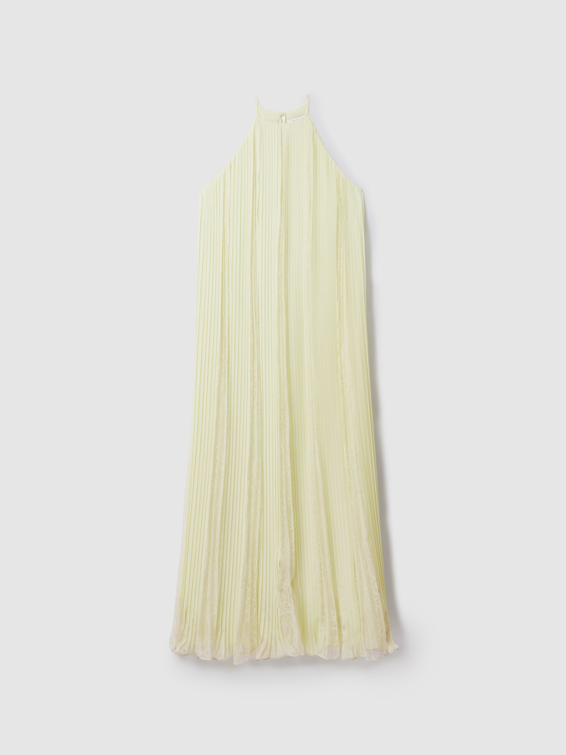 Florere Lace Pleated Maxi Dress in Pale Green - Image 2 of 5