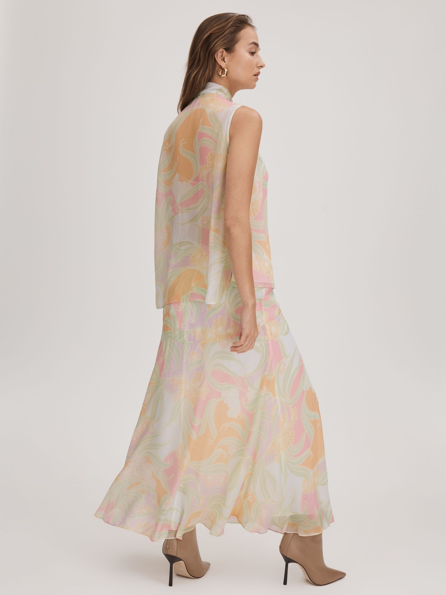 Florere Printed Midi Skirt in Multi - Image 1 of 7