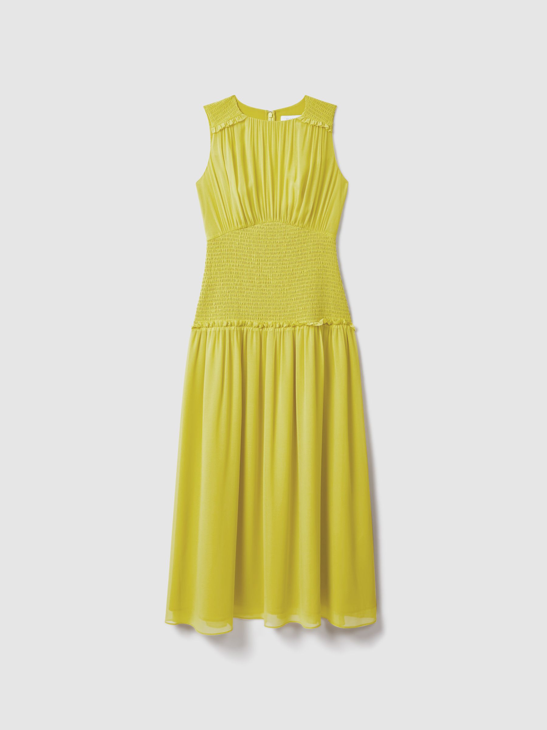 Florere Smocked Waist Midi Dress in Lime - Image 2 of 6