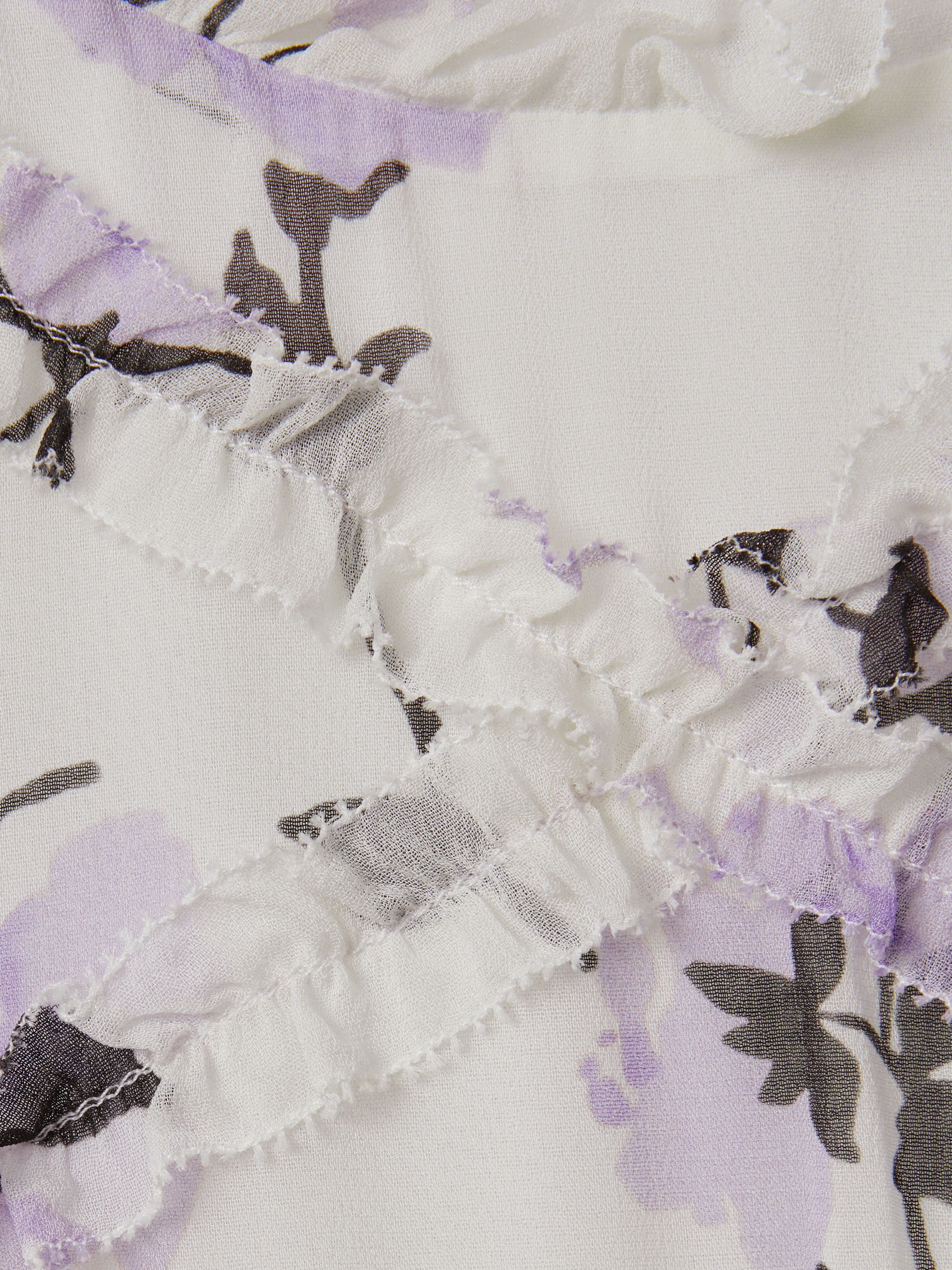 Florere Printed Puff Sleeve Mini Dress in Lilac - Image 6 of 6