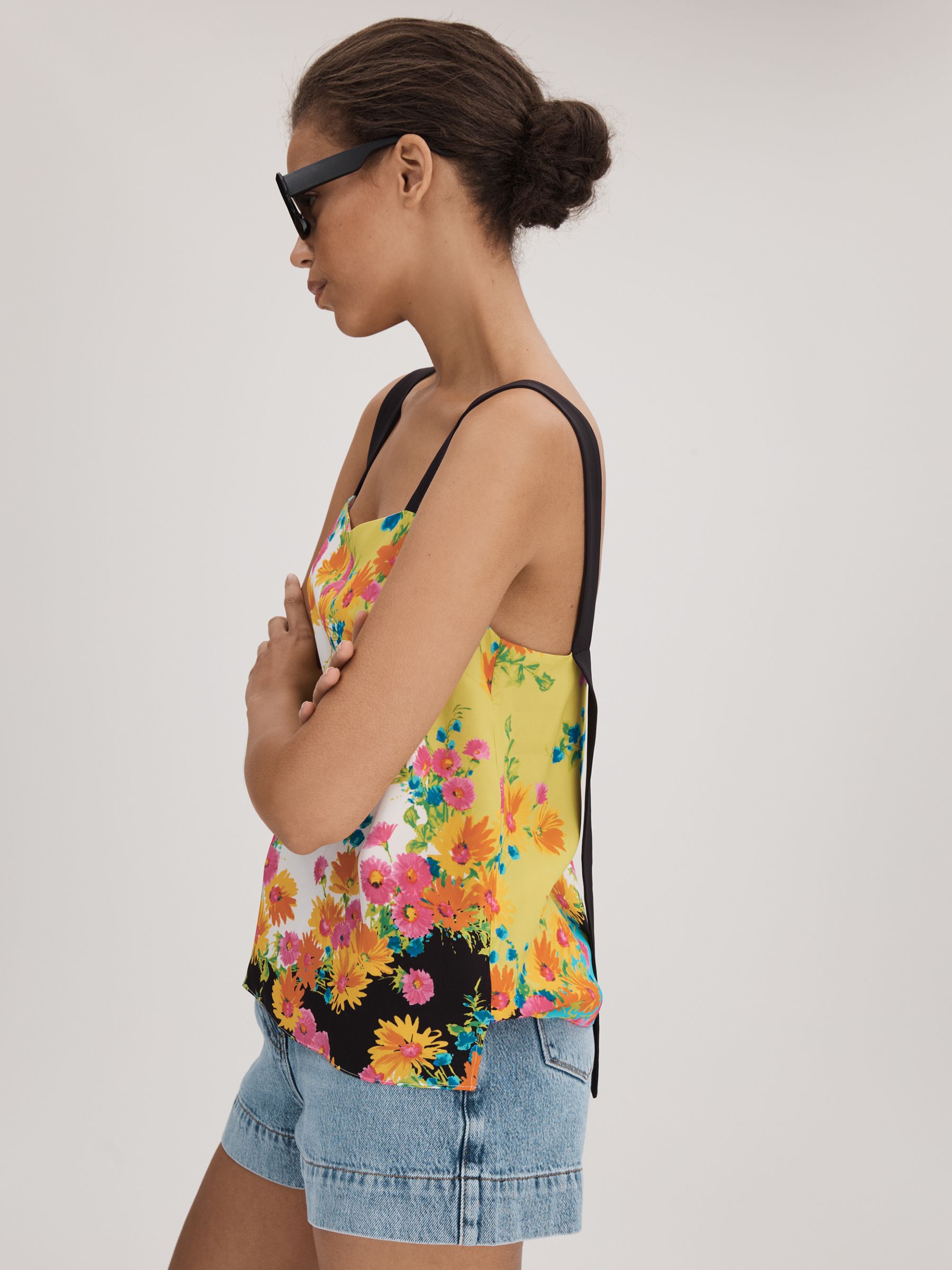 Florere Printed Square Neck Cami in Multi - Image 5 of 6