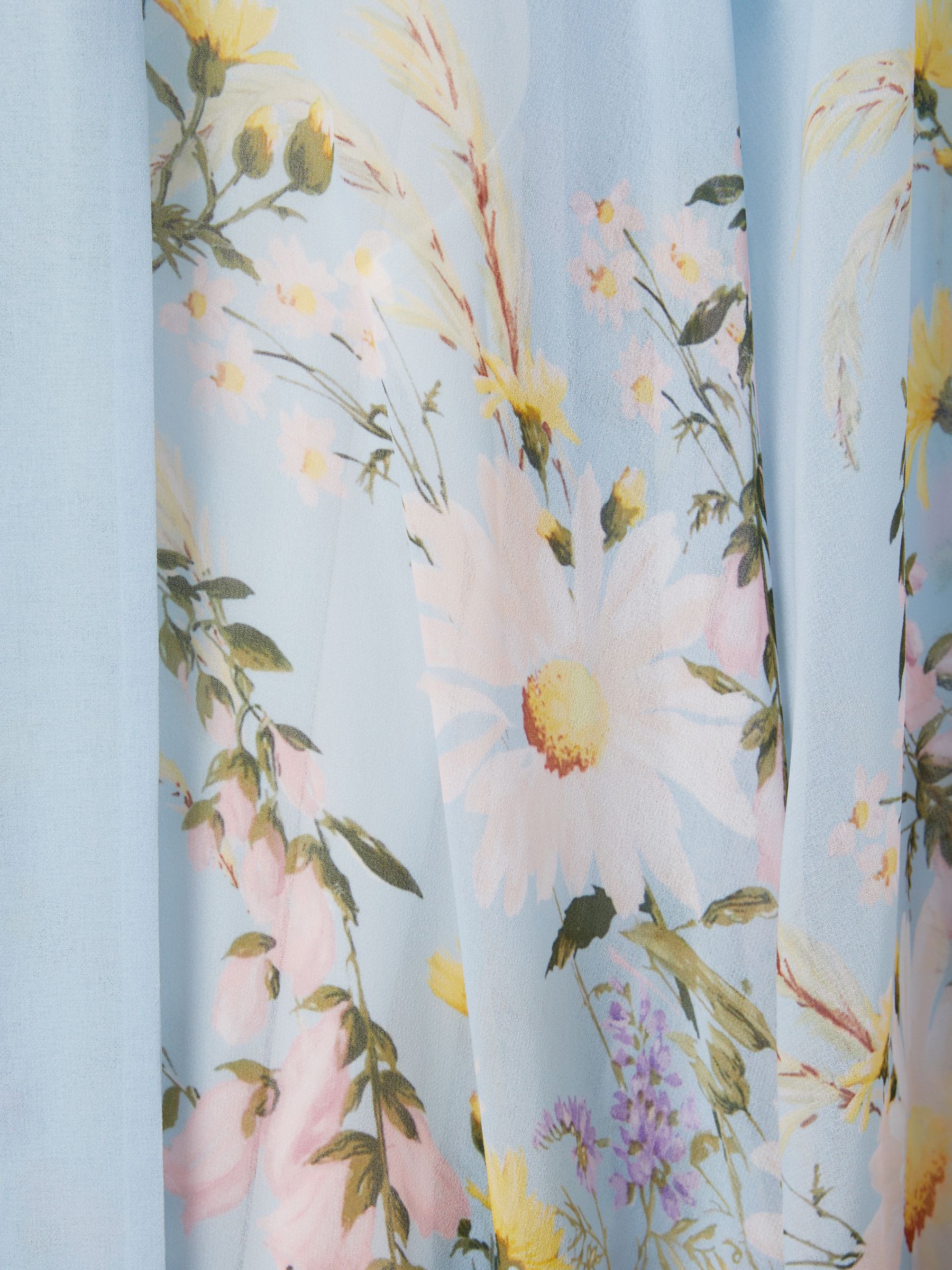 Florere Printed Tie Neck Maxi Dress in Pale Blue - Image 9 of 9