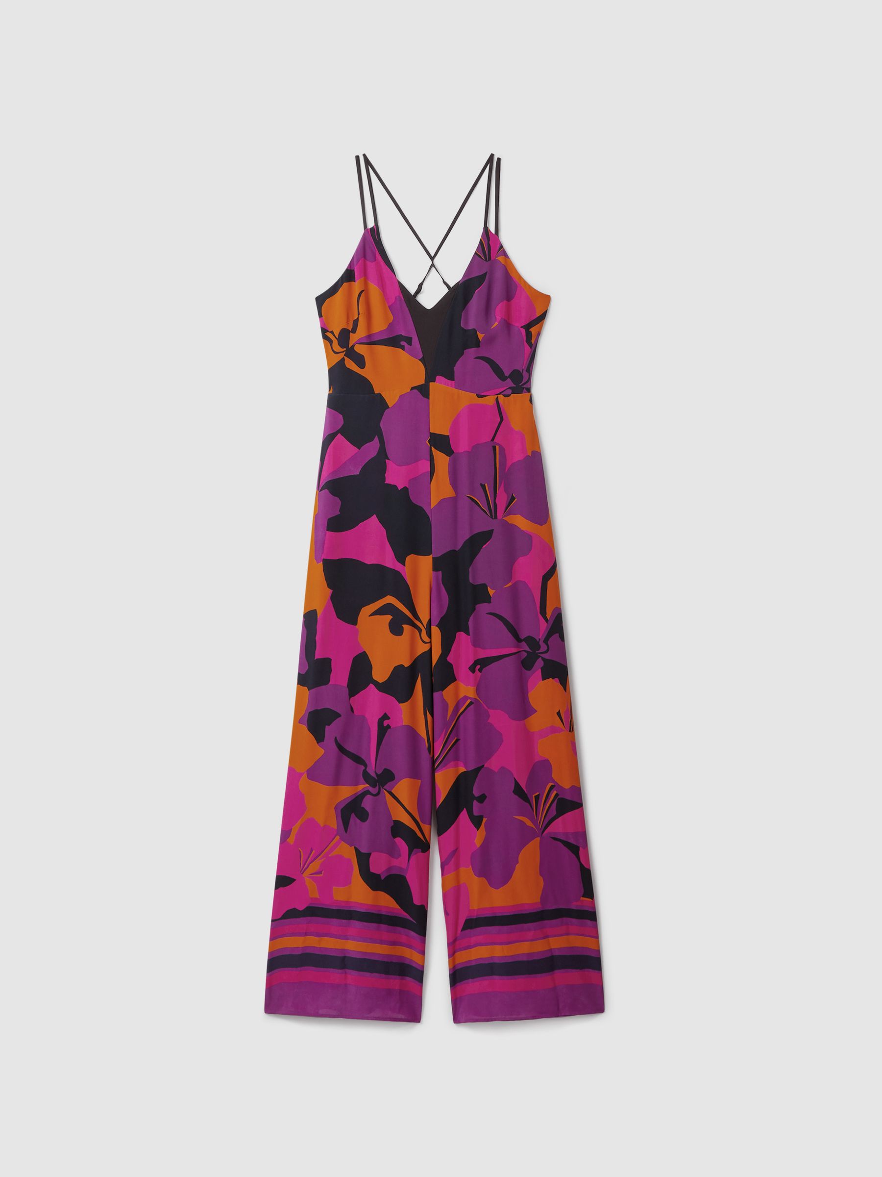 Florere Printed Wide Leg Jumpsuit in Pink/Orange - Image 2 of 6