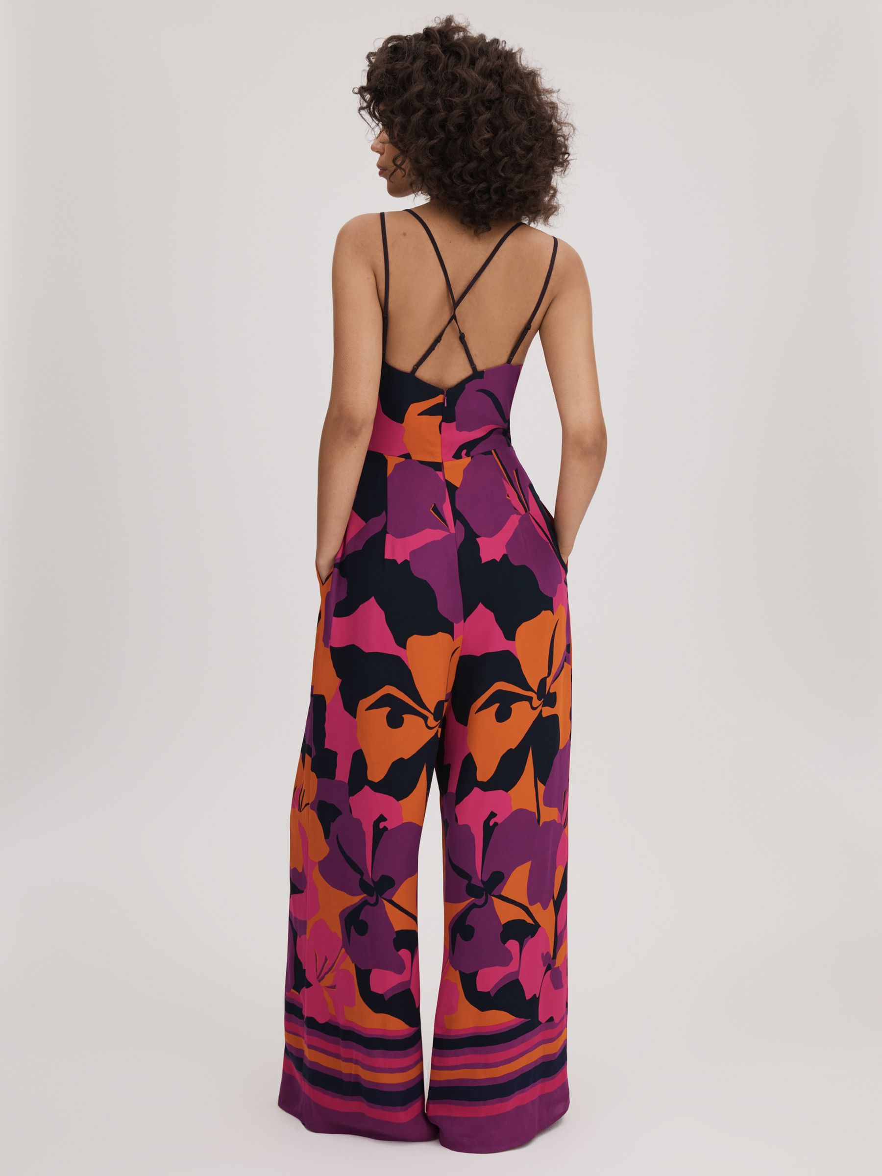 Florere Printed Wide Leg Jumpsuit in Pink/Orange - Image 5 of 6
