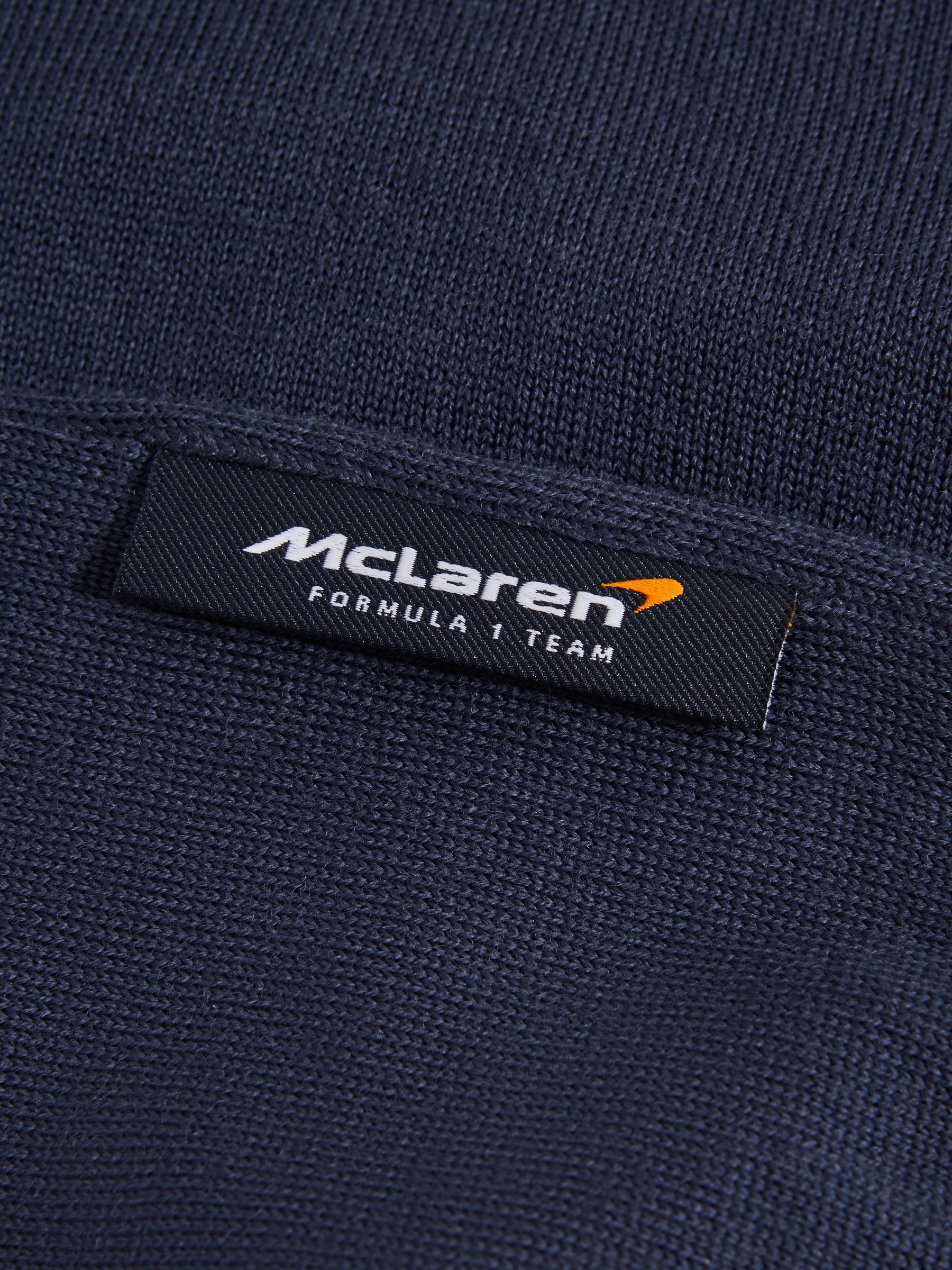 McLaren F1 Merino Wool Open Collar Polo Shirt in Airforce Blue - Image 6 of 6