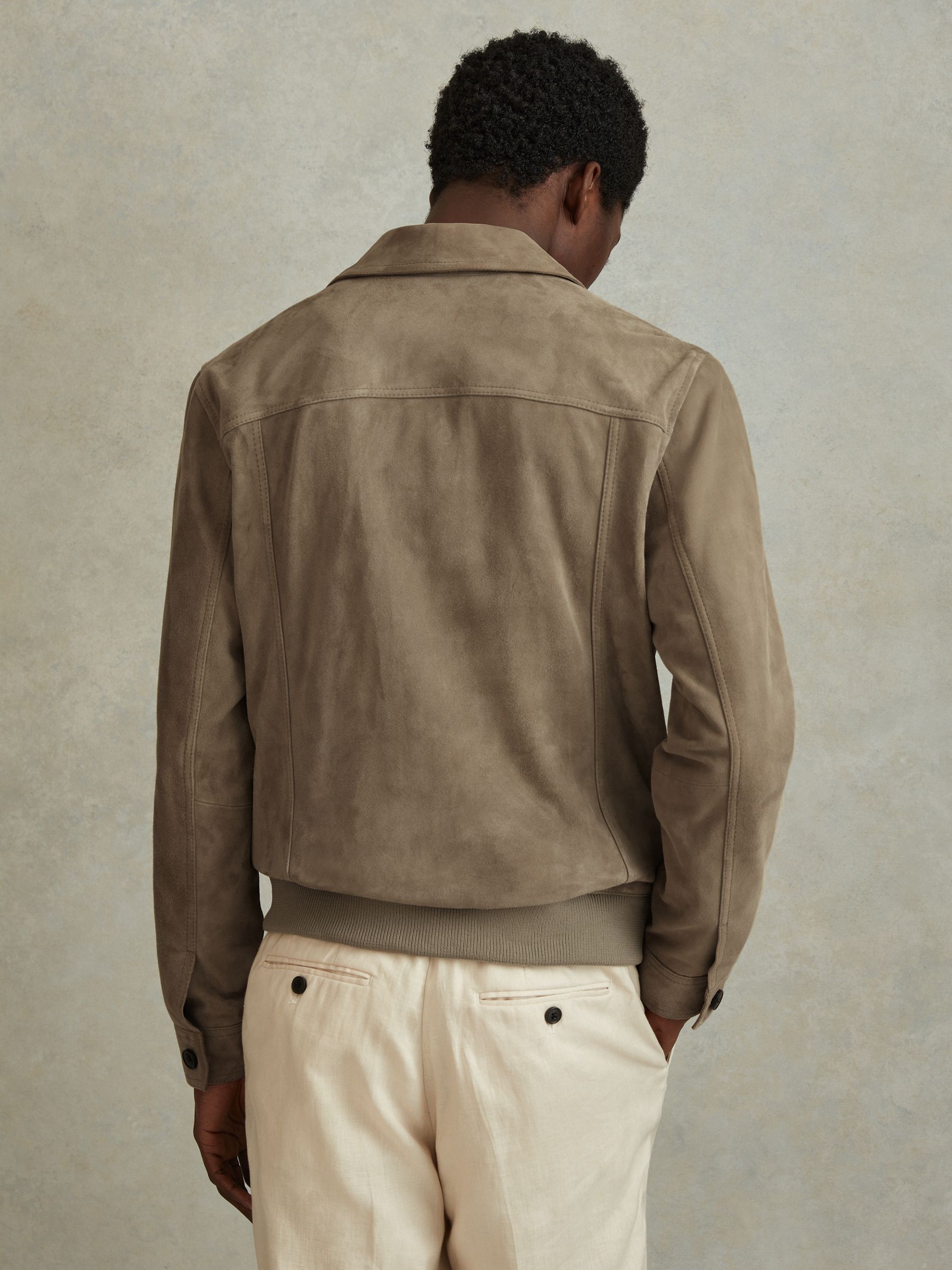 Suede Chest Pocket Jacket in Pistachio - Image 5 of 6
