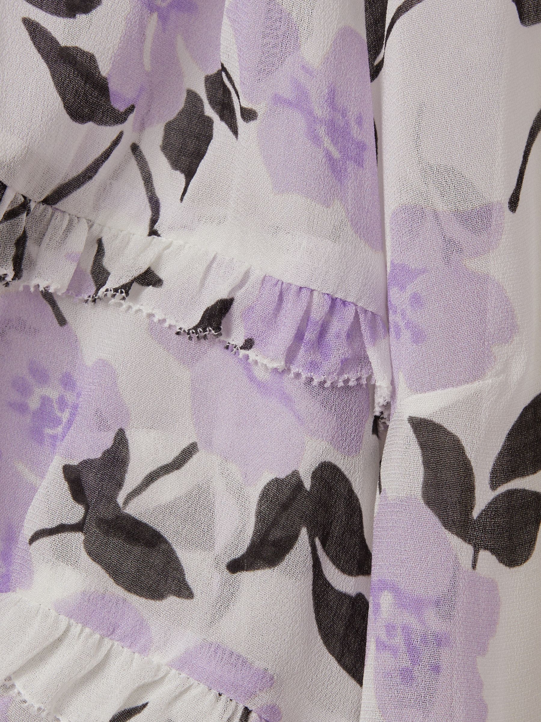 Florere Printed Puff Sleeve Blouse in Lilac - Image 6 of 6