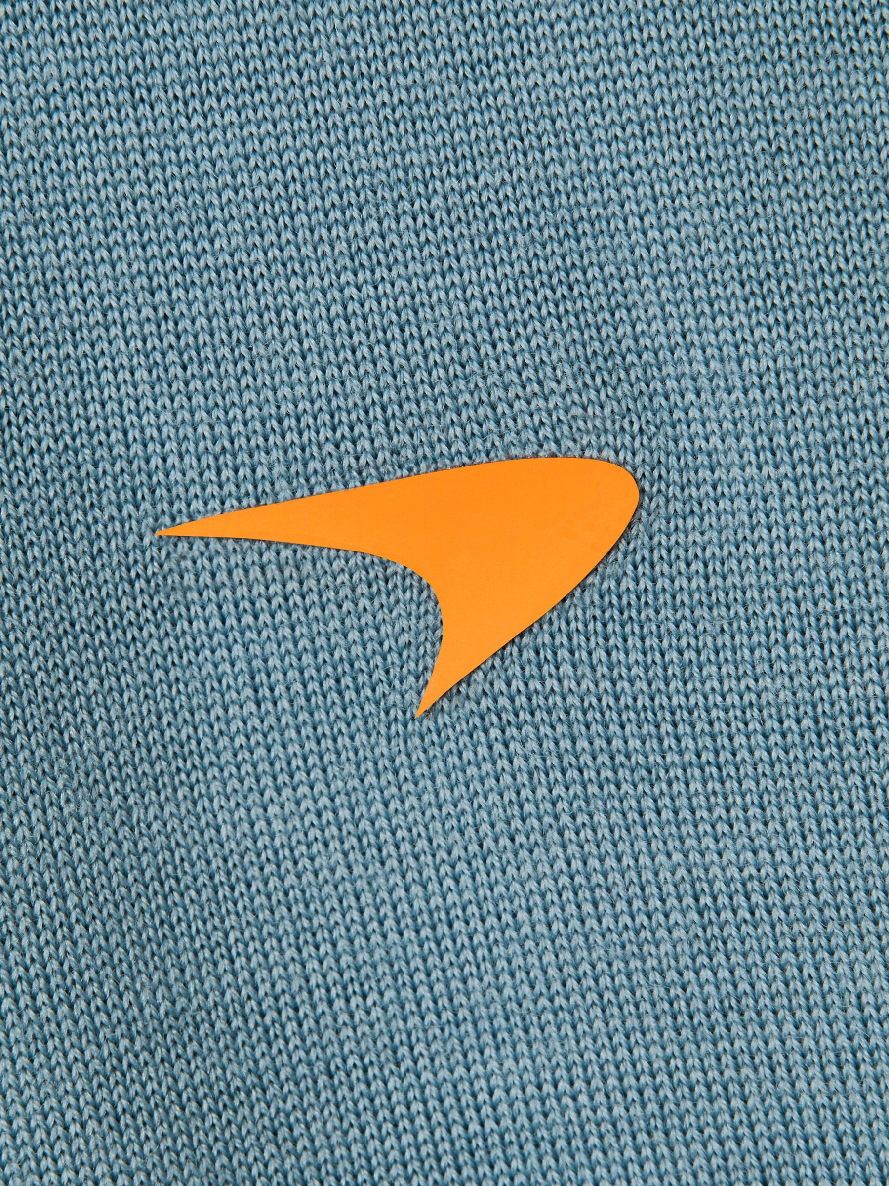 McLaren F1 Merino Half-Zip Funnel Neck Jumper in Soft Blue - Image 7 of 7