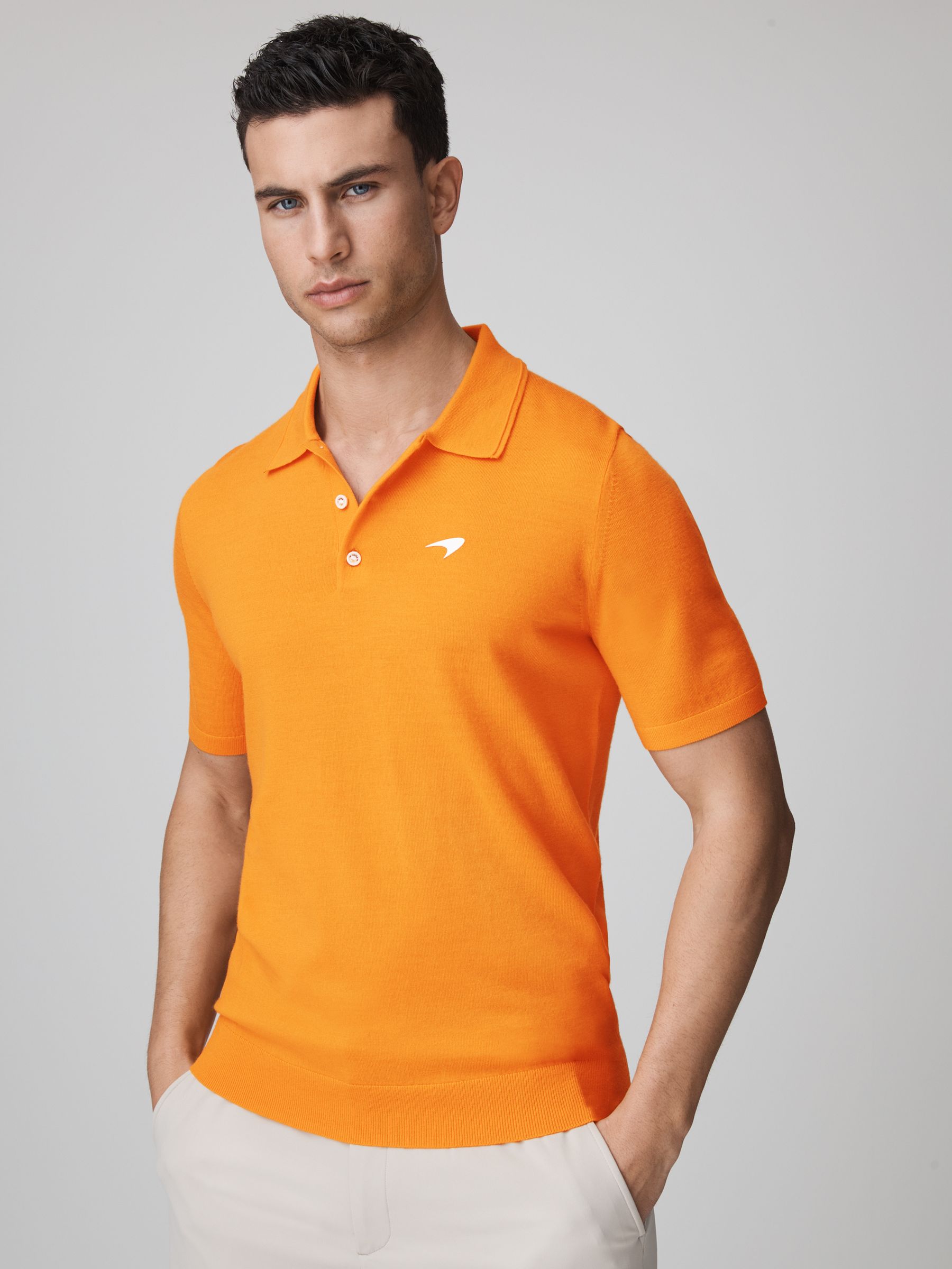 McLaren F1 Merino Wool Polo Shirt in Papaya - Image 1 of 8
