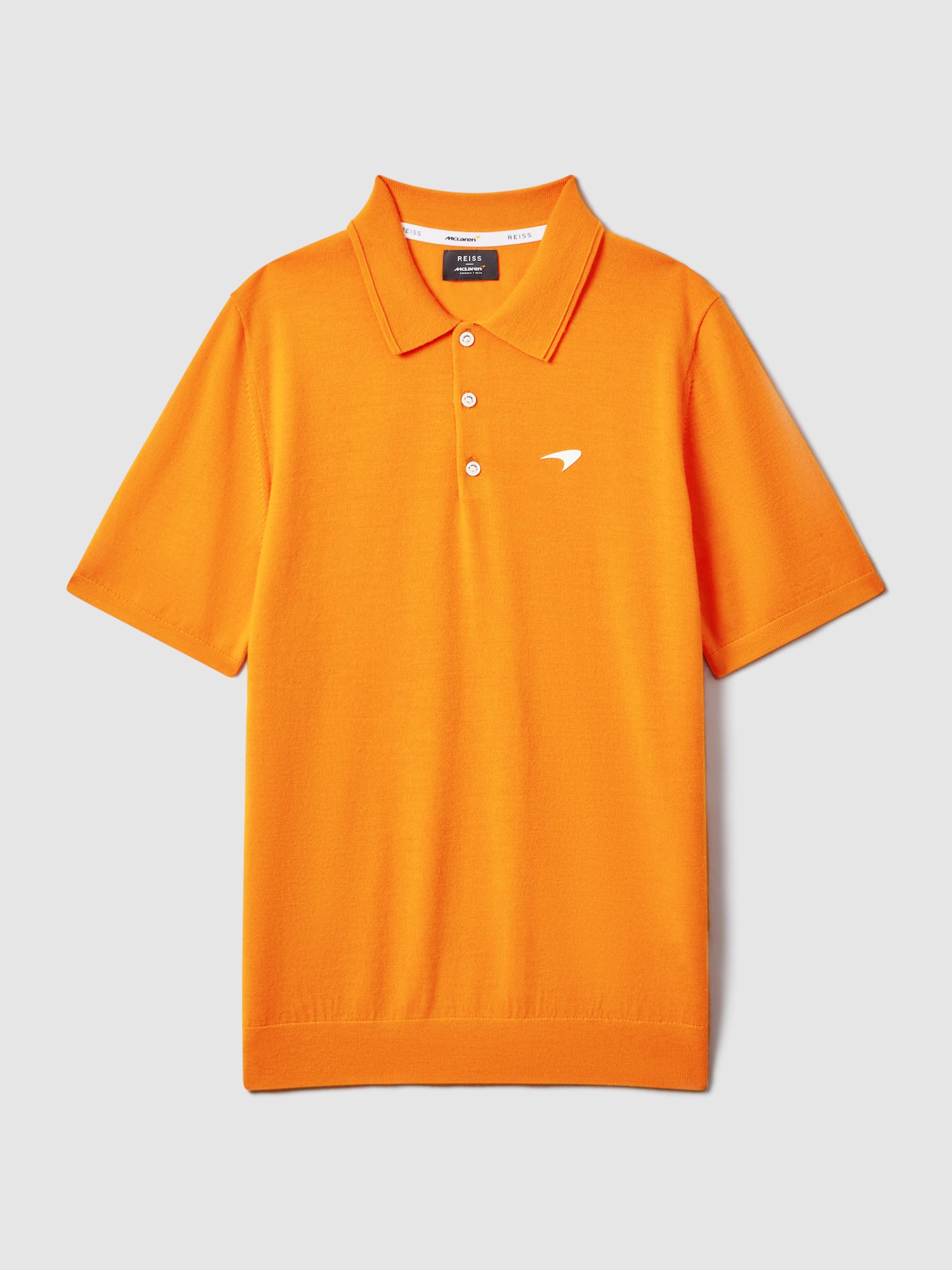 McLaren F1 Merino Wool Polo Shirt in Papaya - Image 2 of 8