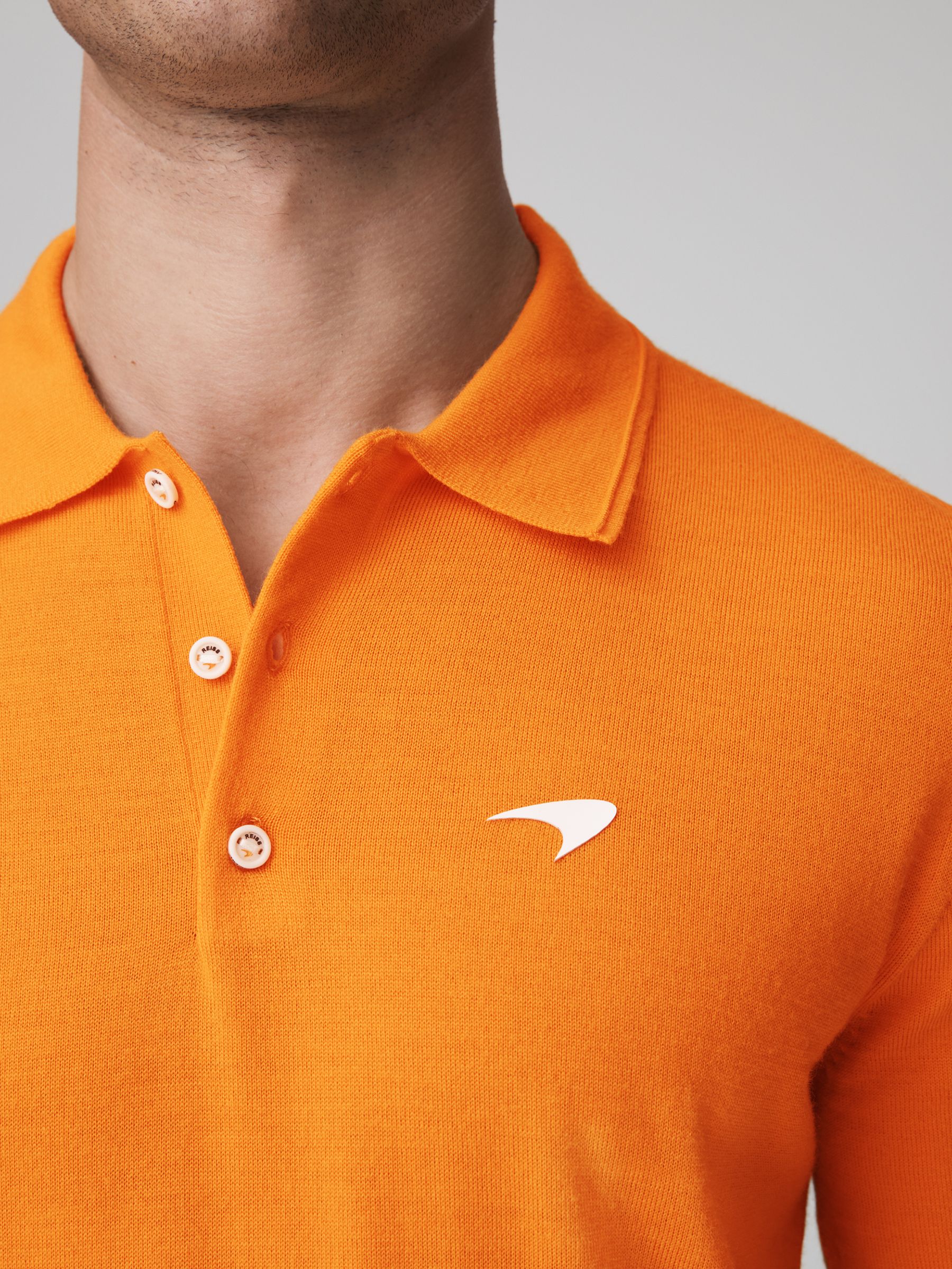 McLaren F1 Merino Wool Polo Shirt in Papaya - Image 4 of 8