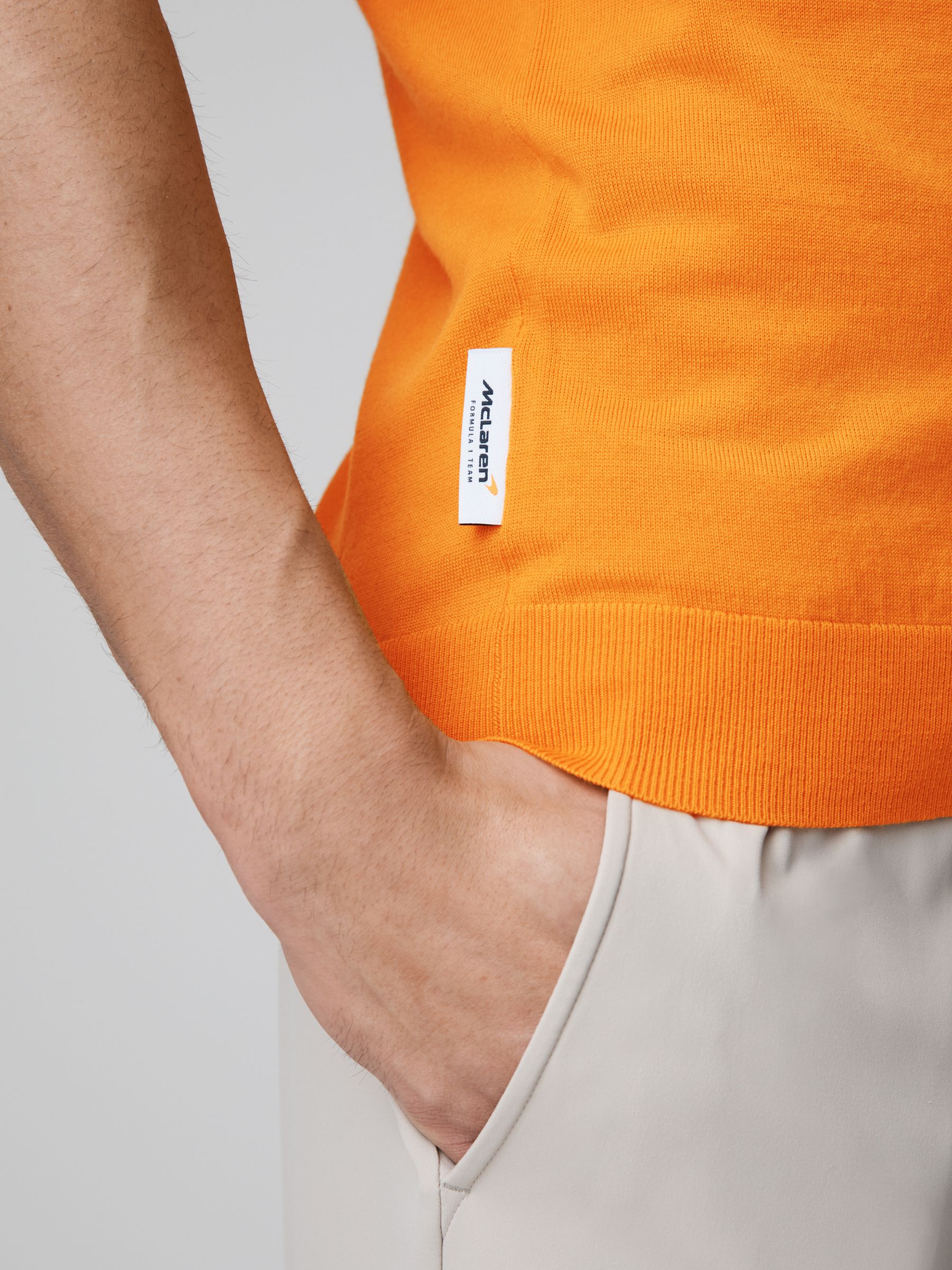 McLaren F1 Merino Wool Polo Shirt in Papaya - Image 6 of 8