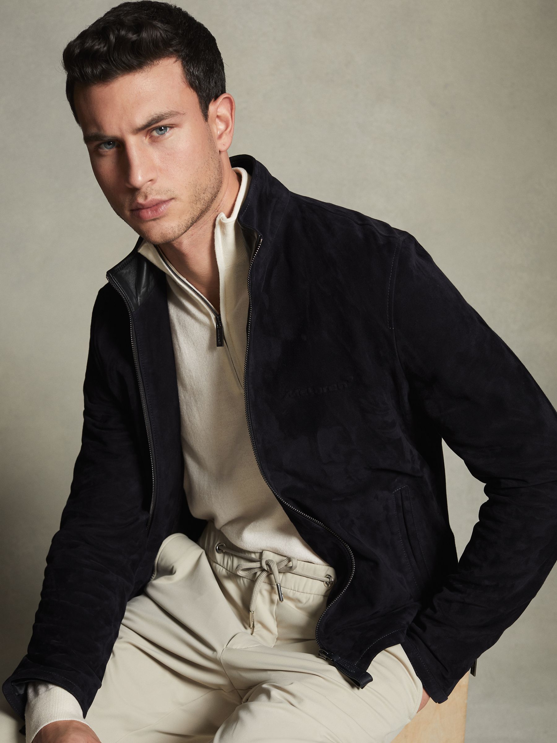 McLaren F1 Merino Half-Zip Funnel Neck Jumper in Bianco - Image 7 of 8