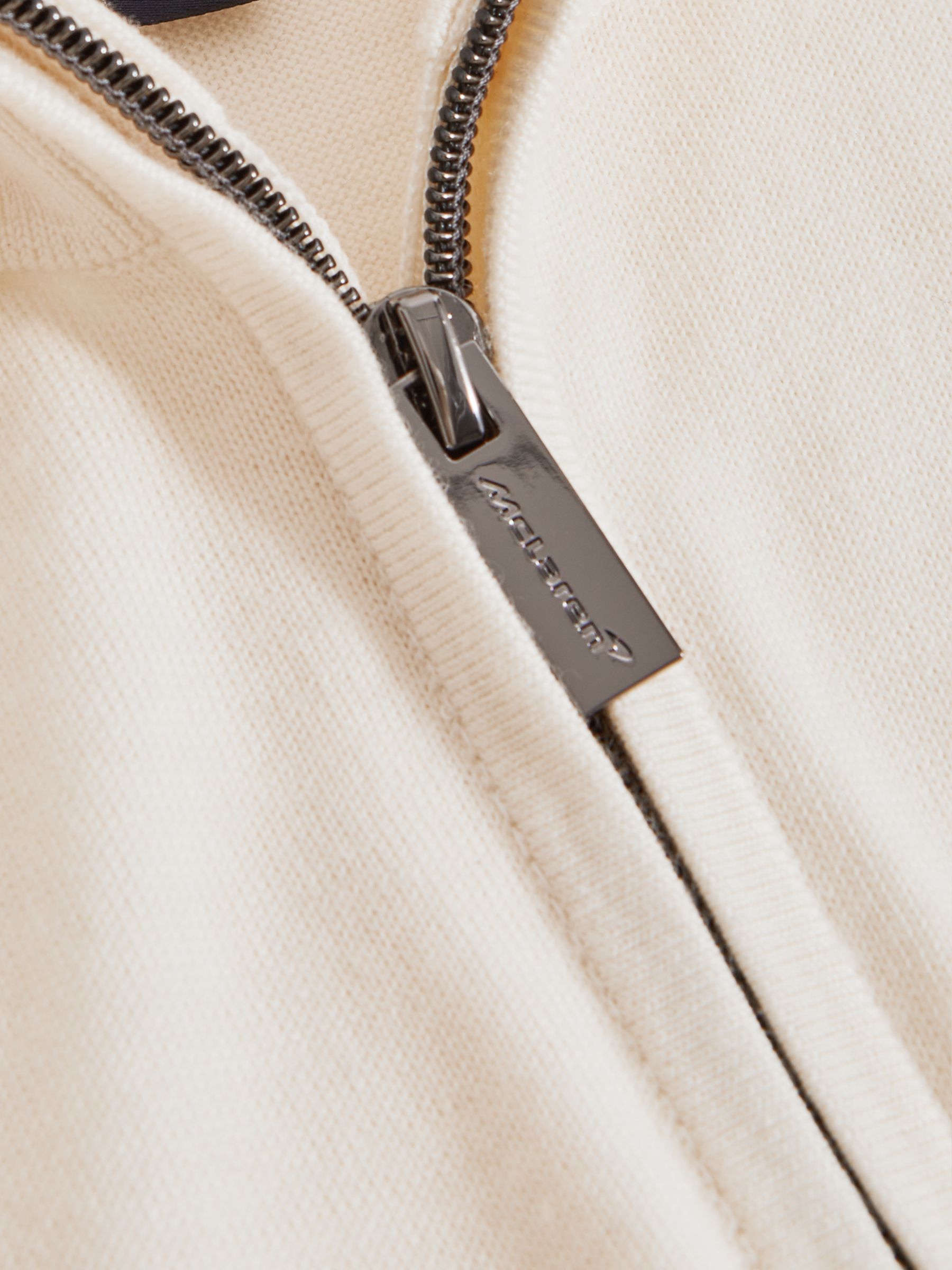 McLaren F1 Merino Half-Zip Funnel Neck Jumper in Bianco - Image 8 of 8
