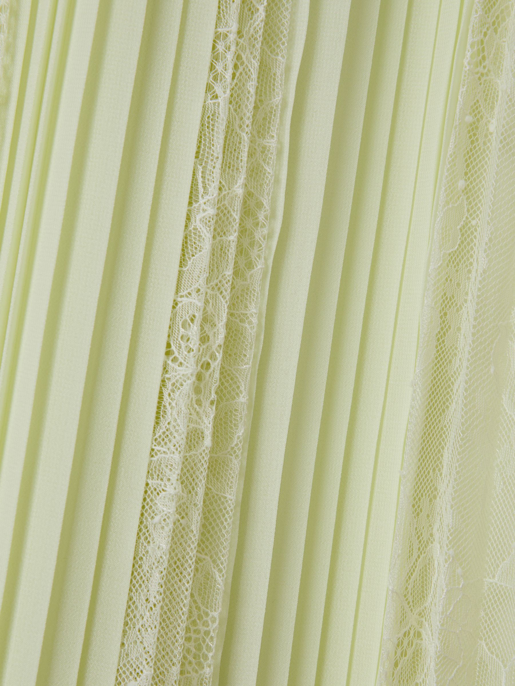 Florere Lace Pleated Midi Skirt in Pale Green - Image 6 of 6
