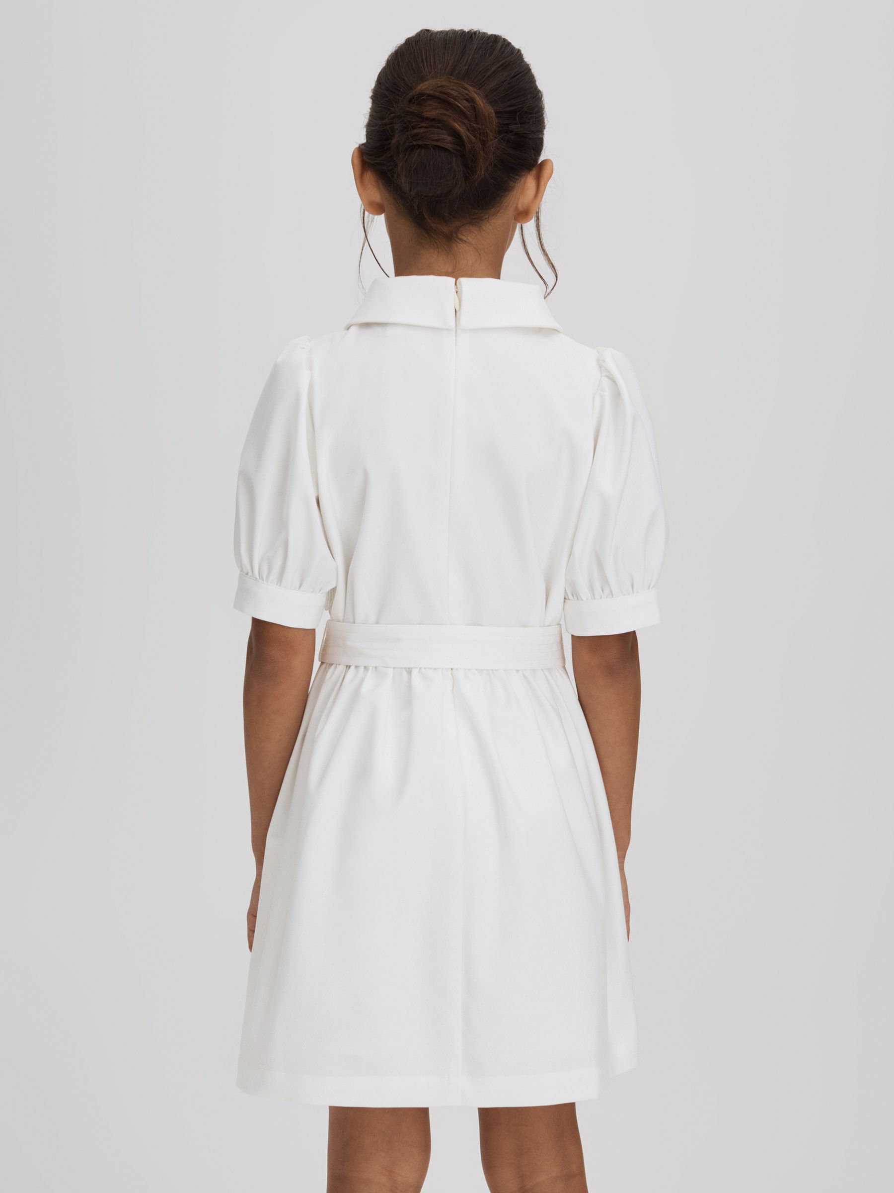 4-9 yrs Embroidered Puff Sleeve Dress in Ivory - Image 5 of 6