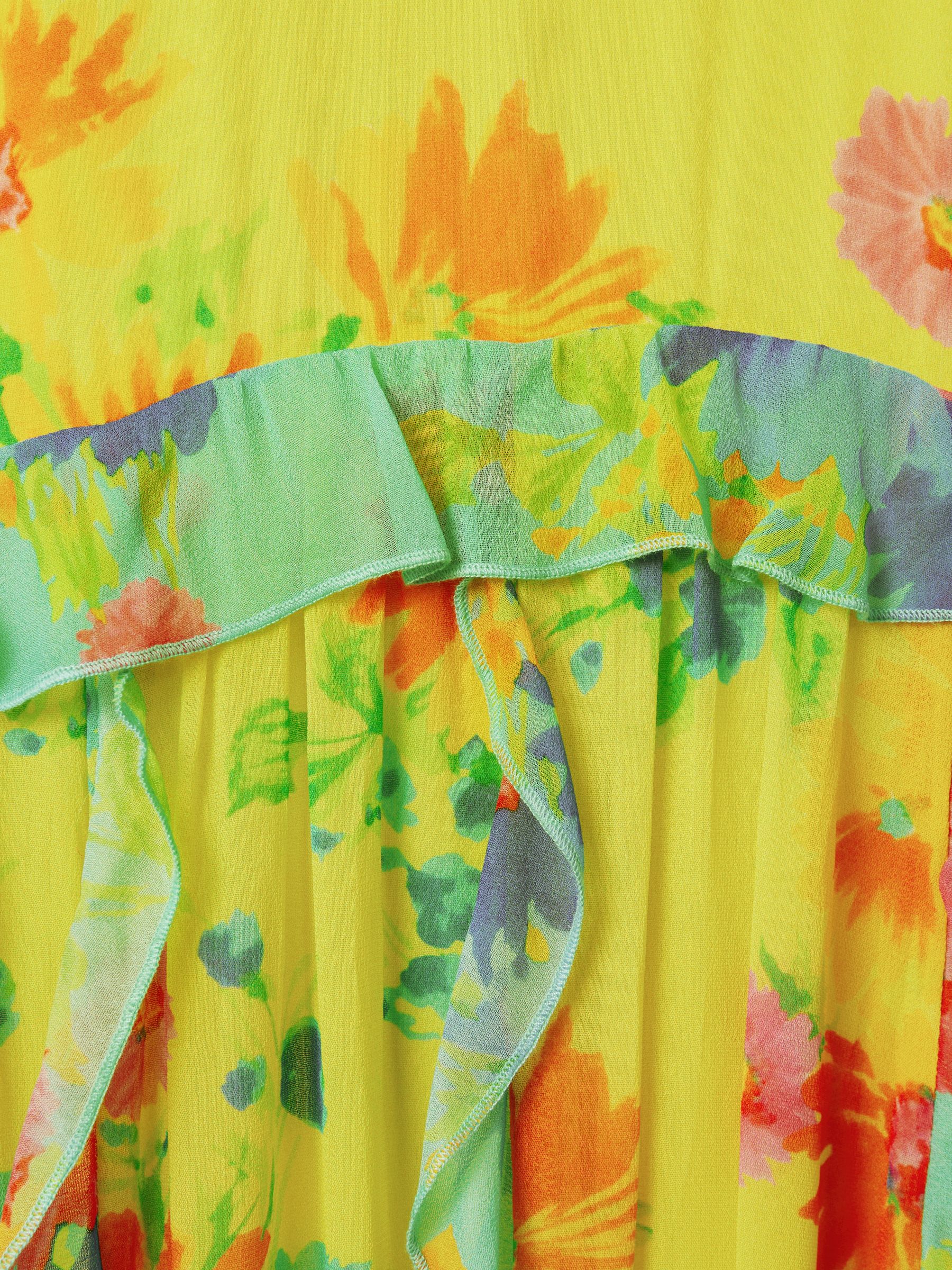 Florere Printed Ruffle Midi Dress in Lime - Image 6 of 6