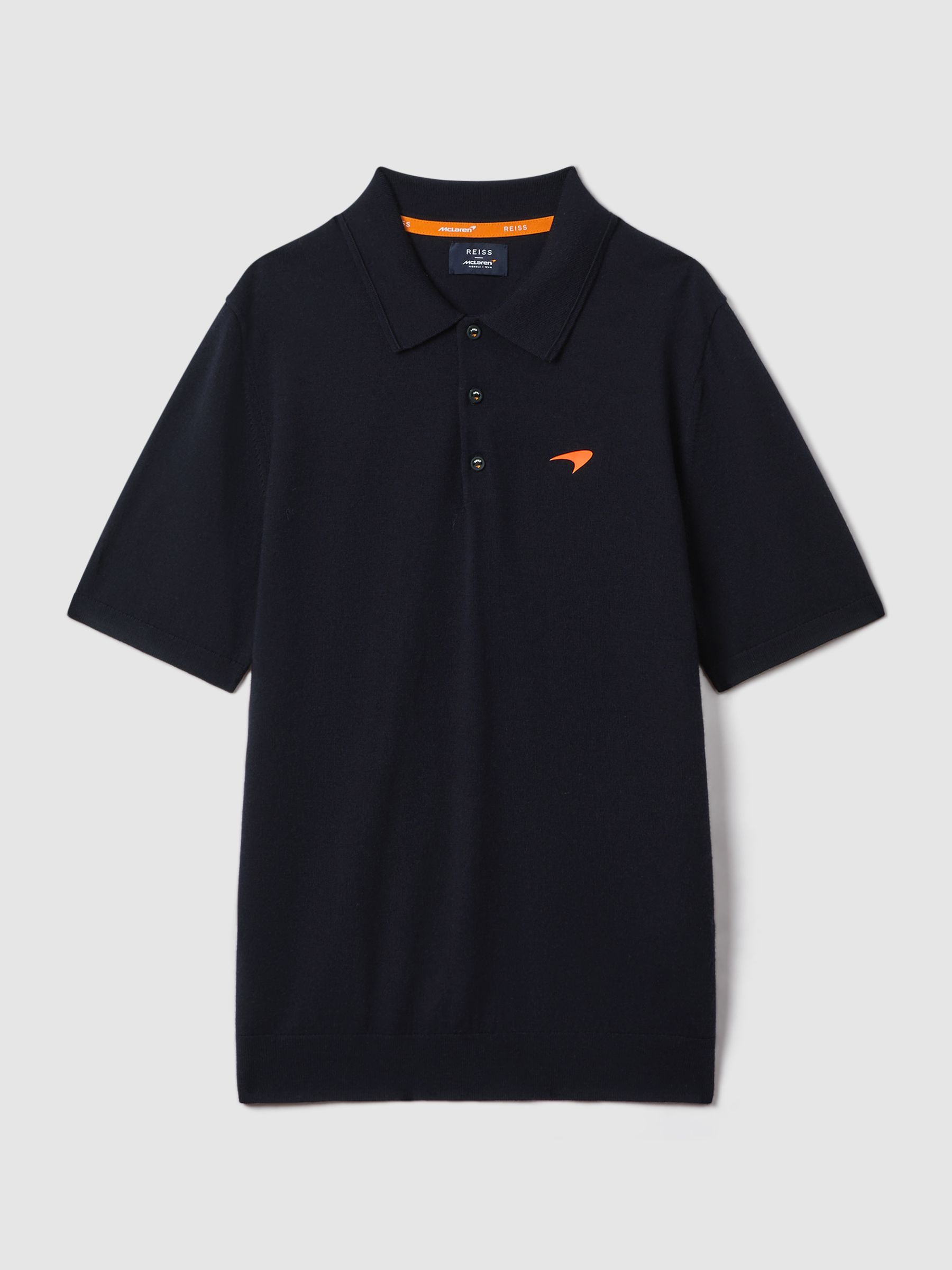 McLaren F1 Merino Wool Polo Shirt in Navy - Image 2 of 8