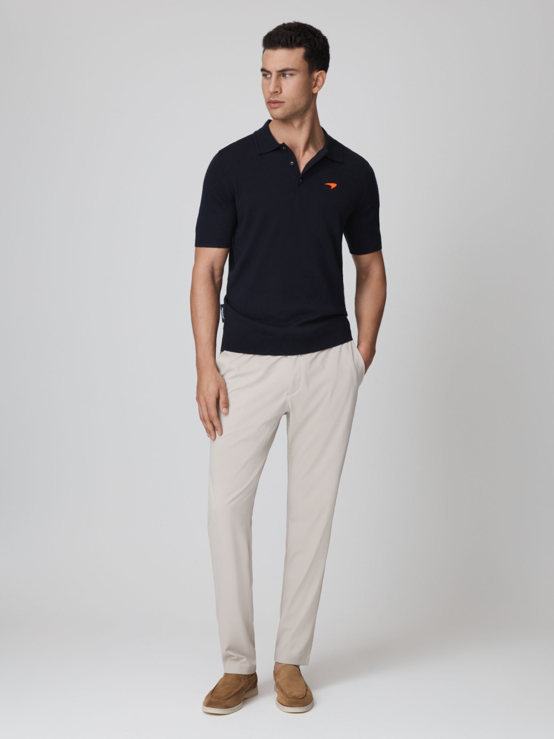 McLaren F1 Merino Wool Polo Shirt in Navy - Image 3 of 8