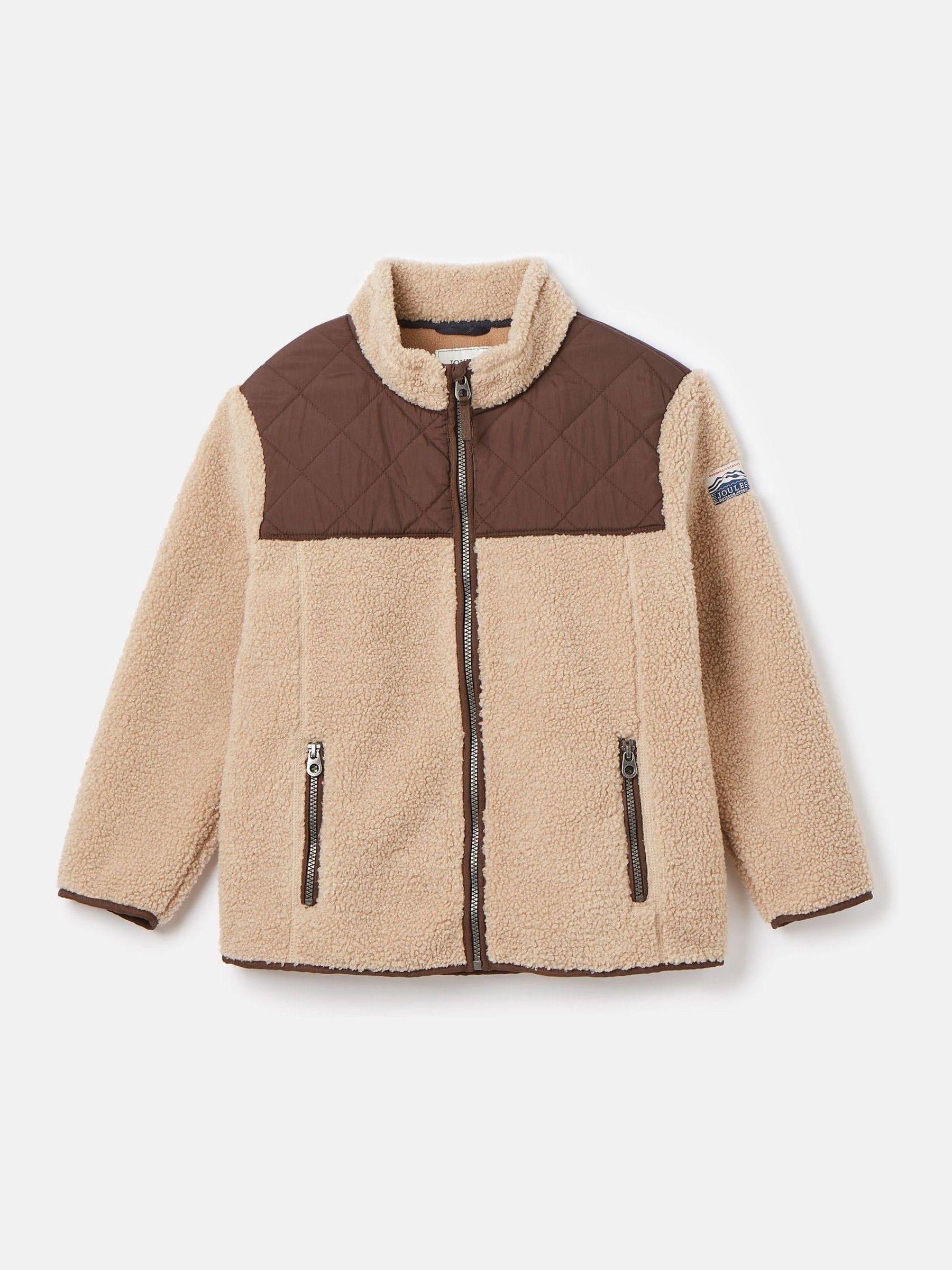 Kids' Eddington Brown & Natural Zip Through Fleece Jacket - Image 1 of 6