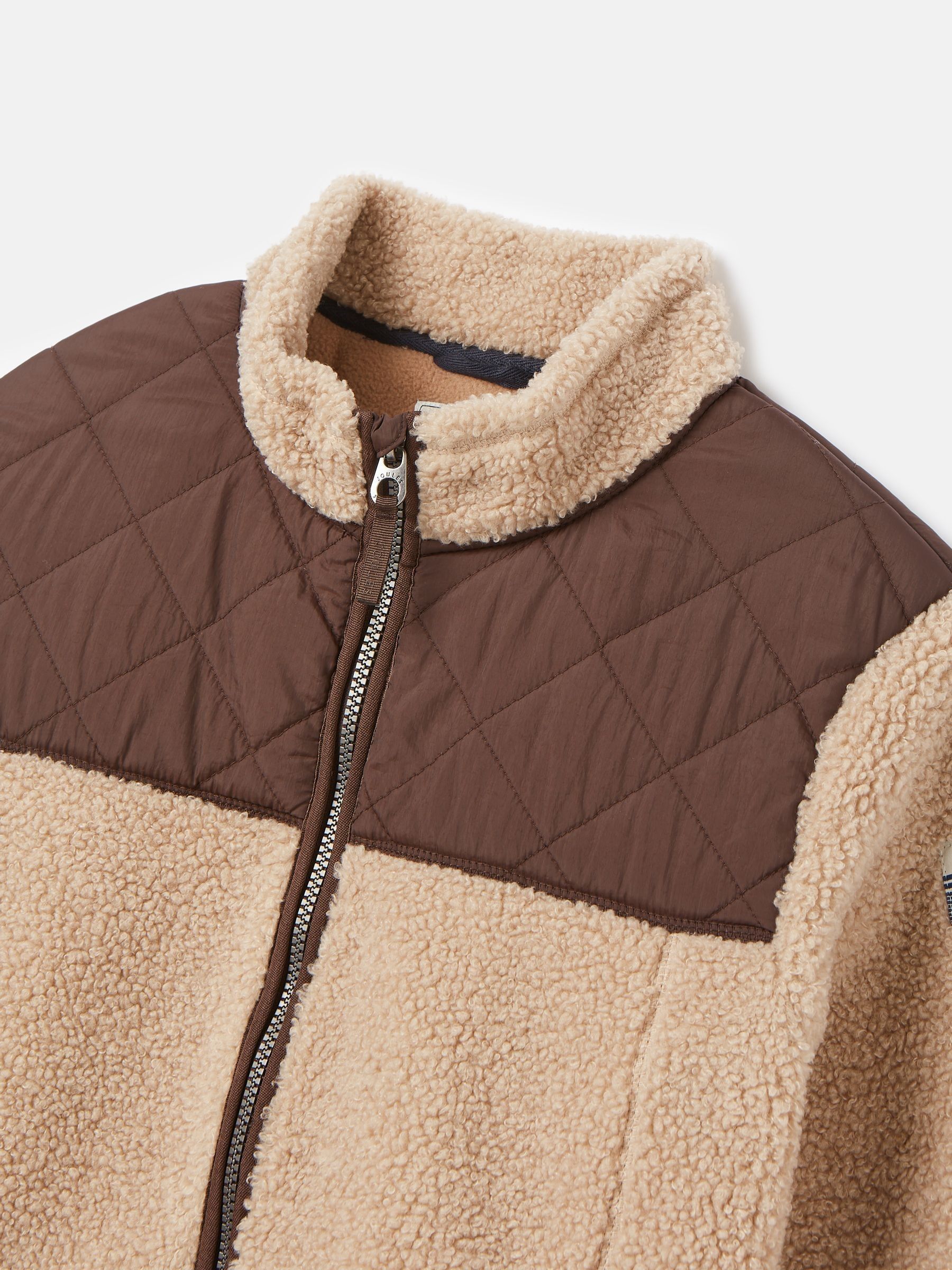 Kids' Eddington Brown & Natural Zip Through Fleece Jacket - Image 2 of 6
