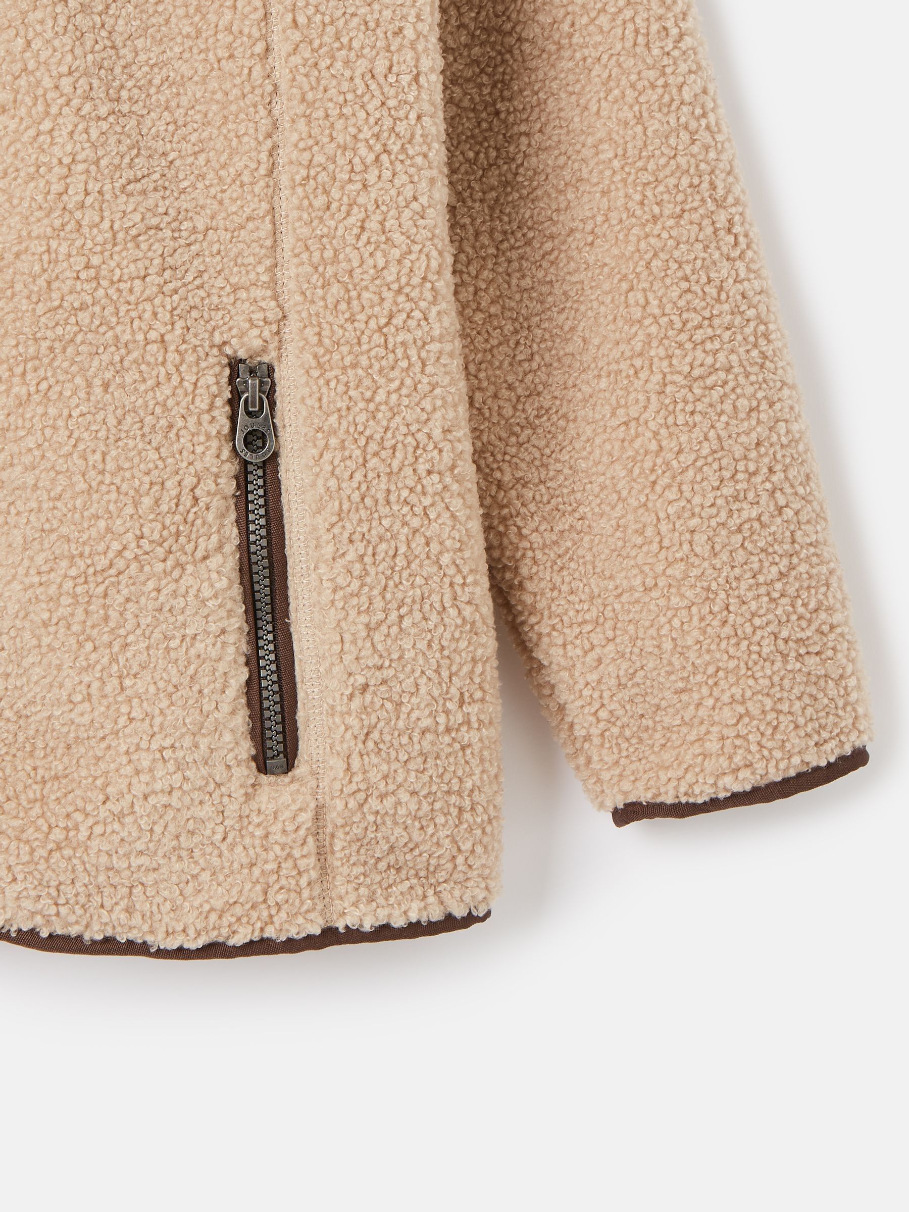 Kids' Eddington Brown & Natural Zip Through Fleece Jacket - Image 5 of 6