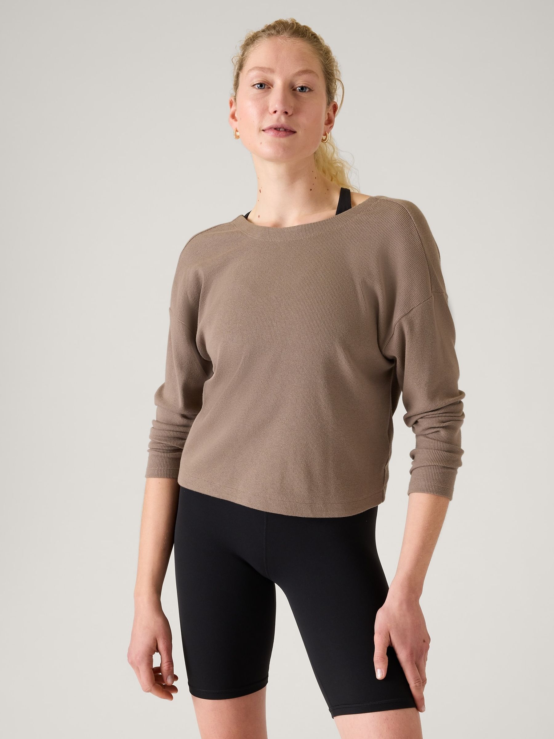 Athleta Beige Presence Twist Sweatshirt - Image 3 of 8