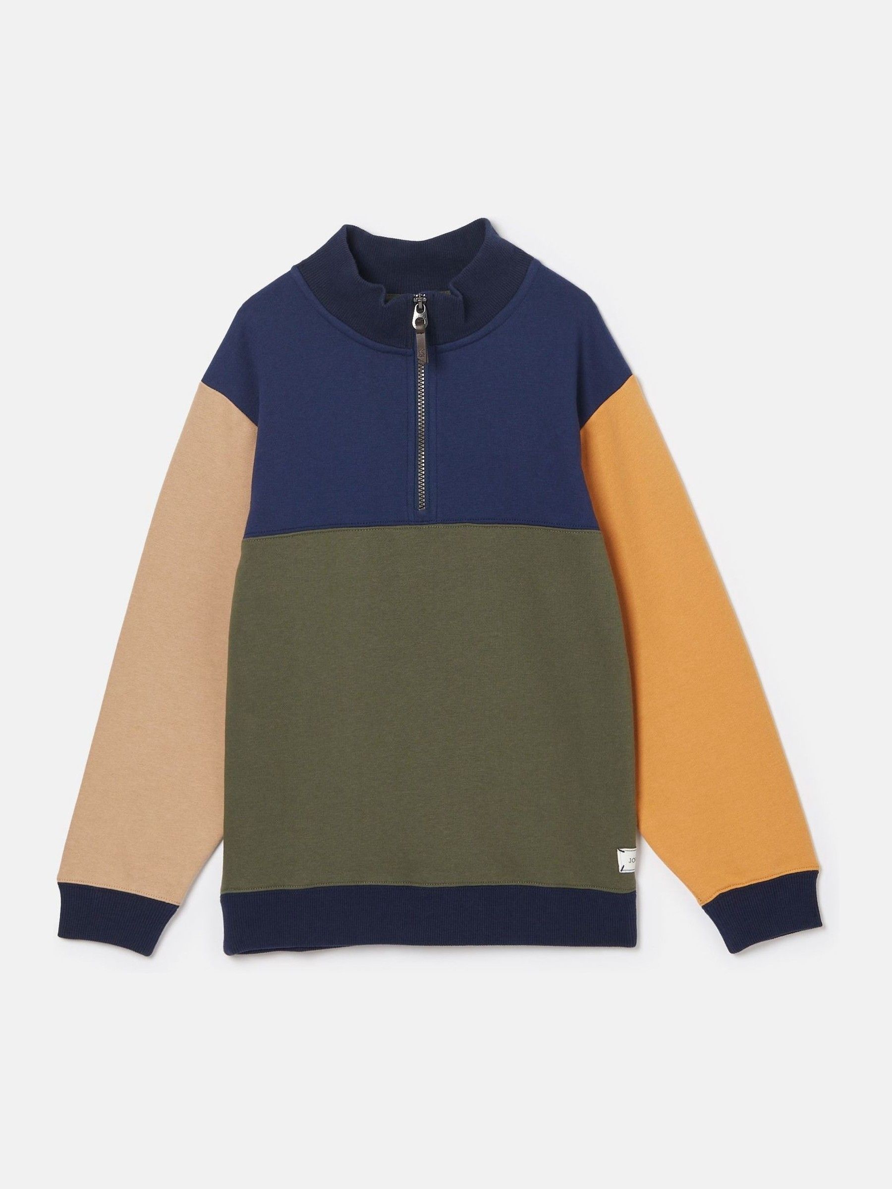 Boys' Elliot Multi Colourblock Quarter Zip Sweatshirt - Image 1 of 3