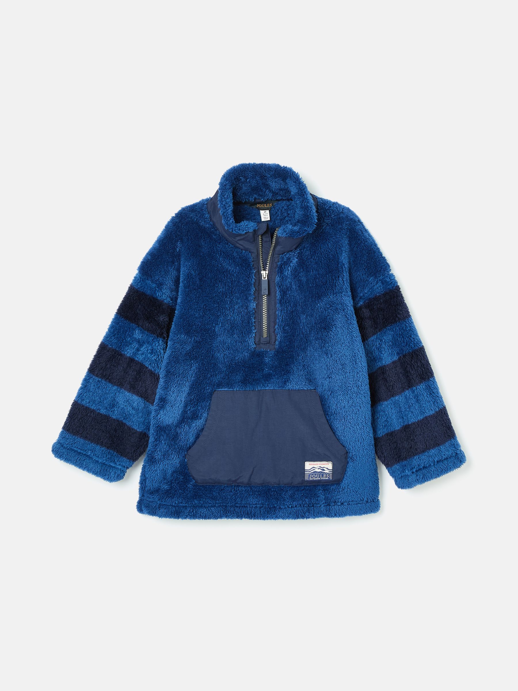 Boys' Always Cosy Blue Half Zip Borg Fleece | Joules
