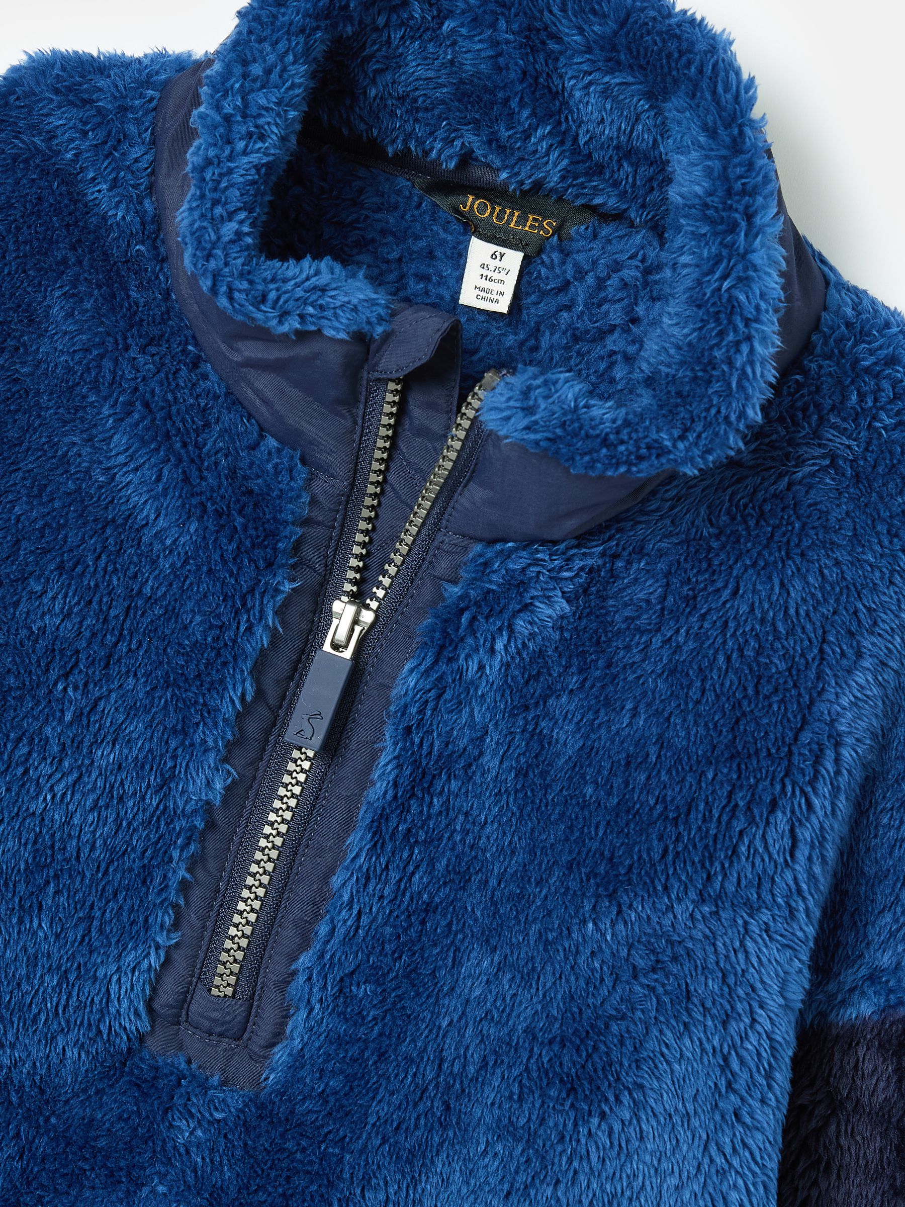 Boys' Always Cosy Blue Half Zip Borg Fleece | Joules