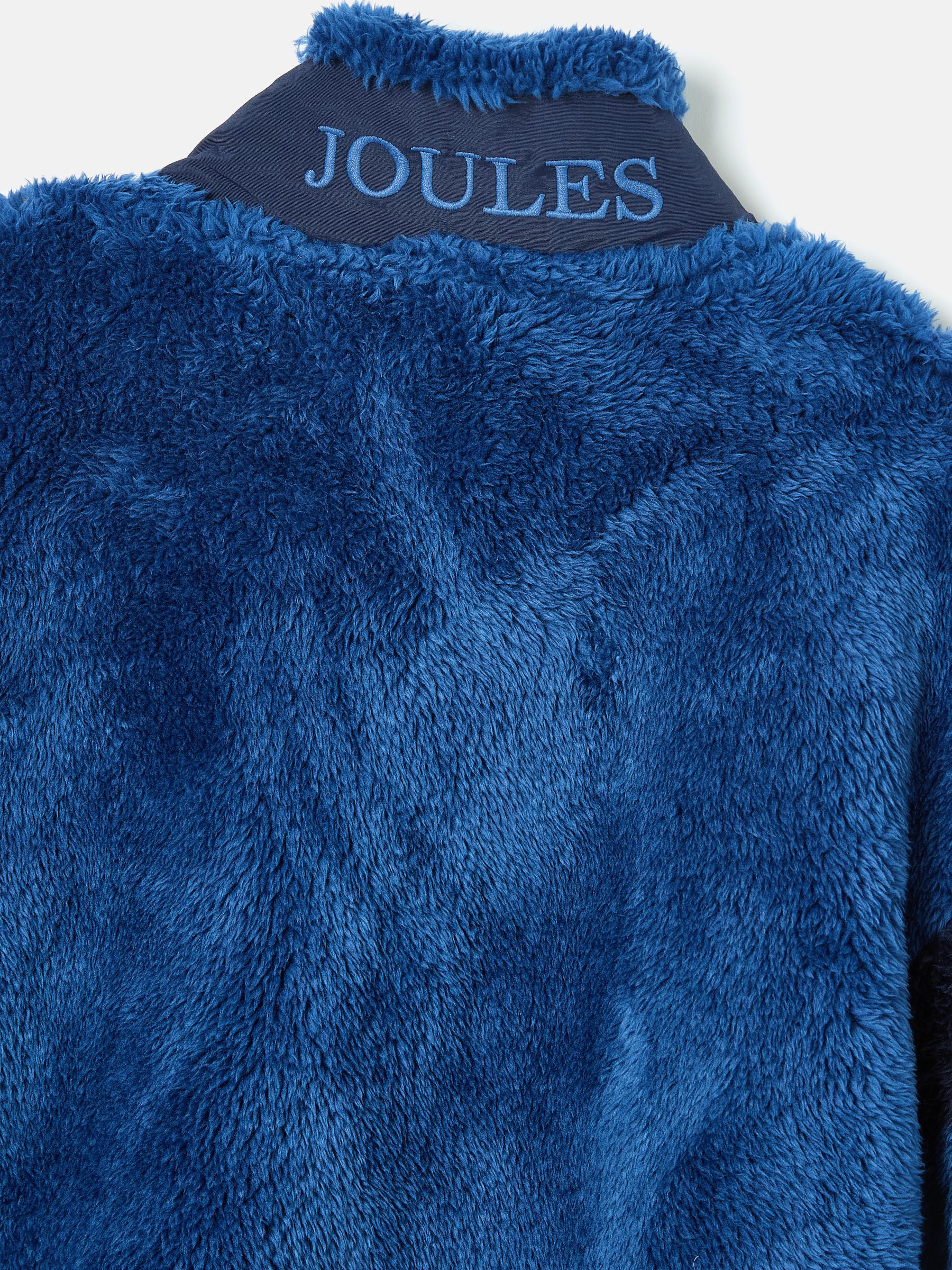 Boys' Always Cosy Blue Half Zip Borg Fleece | Joules