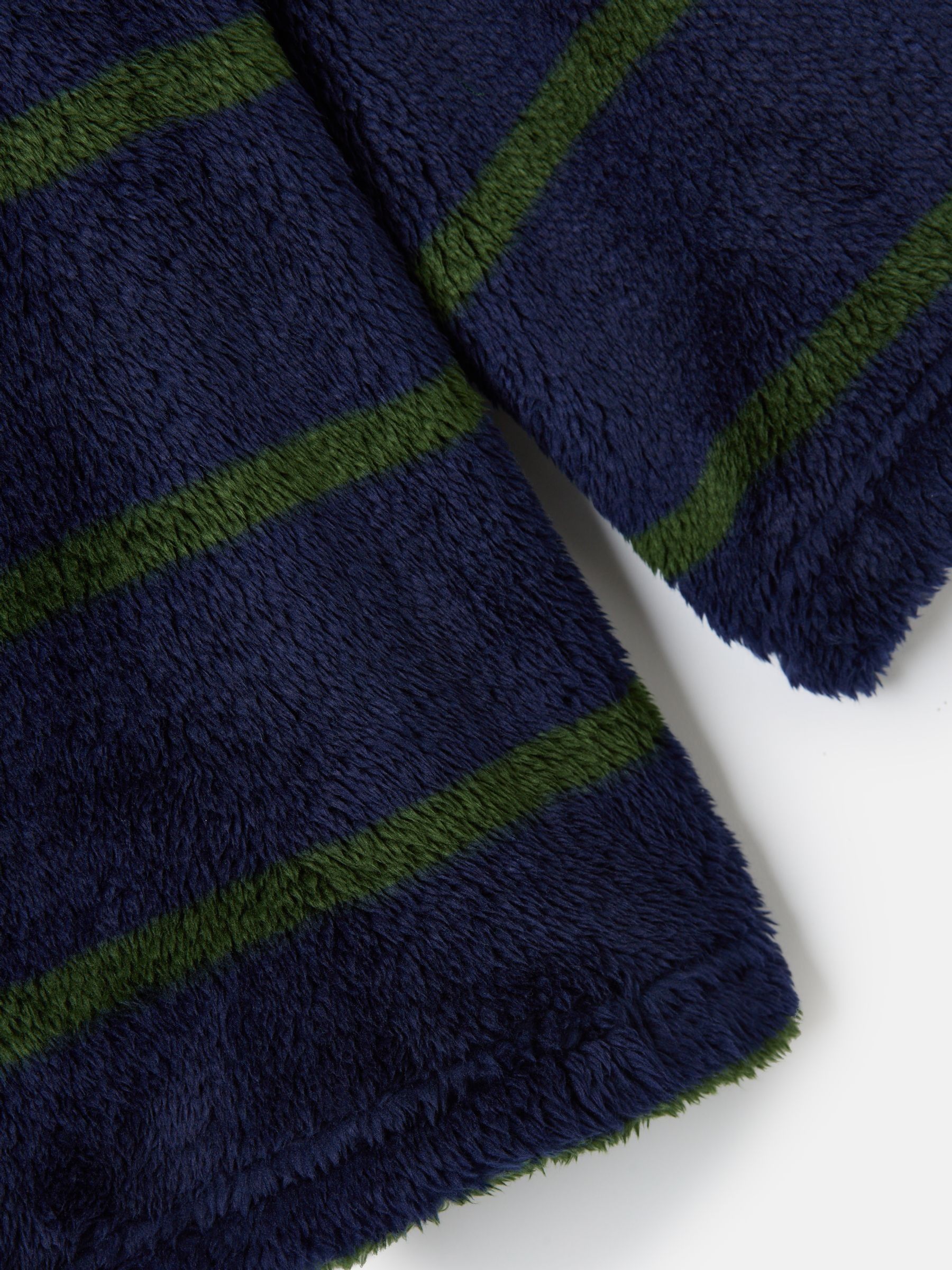 Boys' Woozle Navy & Green Stripe Half Zip Borg Fleece - Image 4 of 4