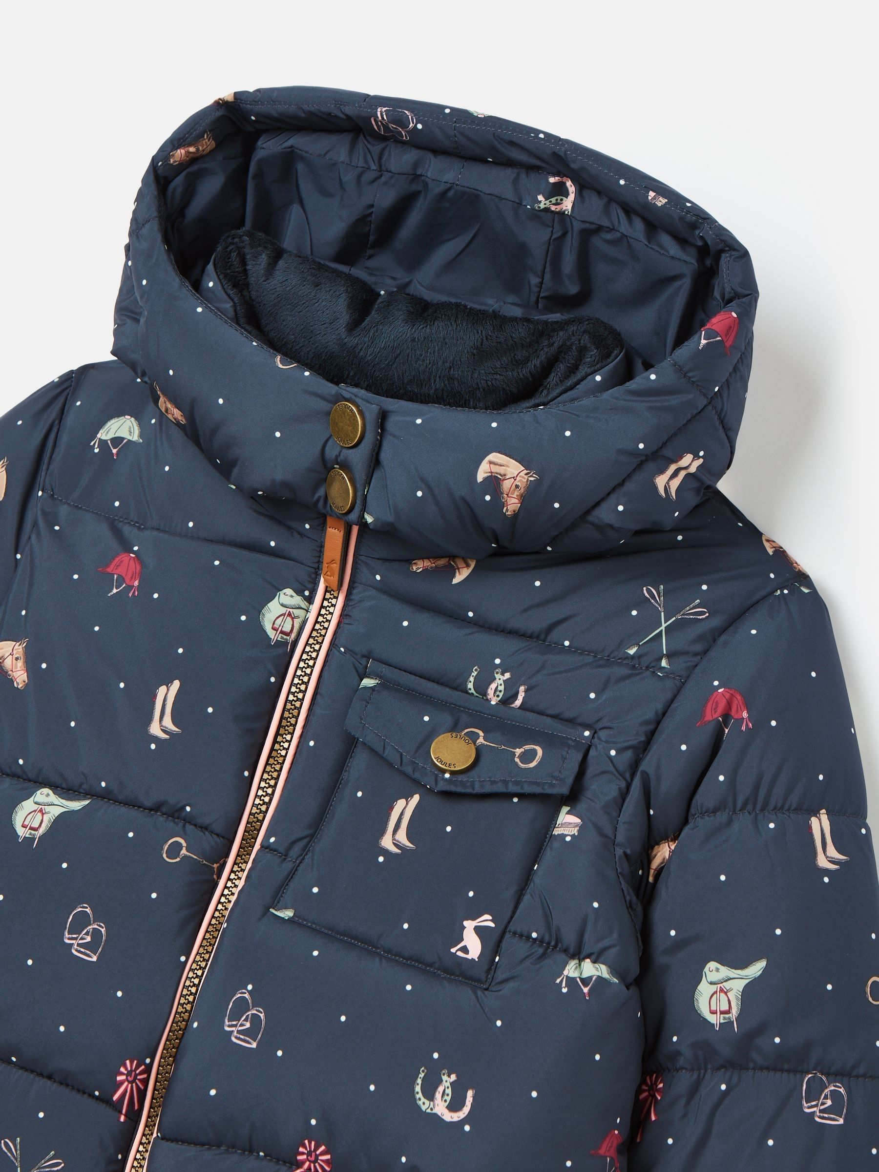 Girls' Emmeline Blue Print Showerproof Coat - Image 6 of 6